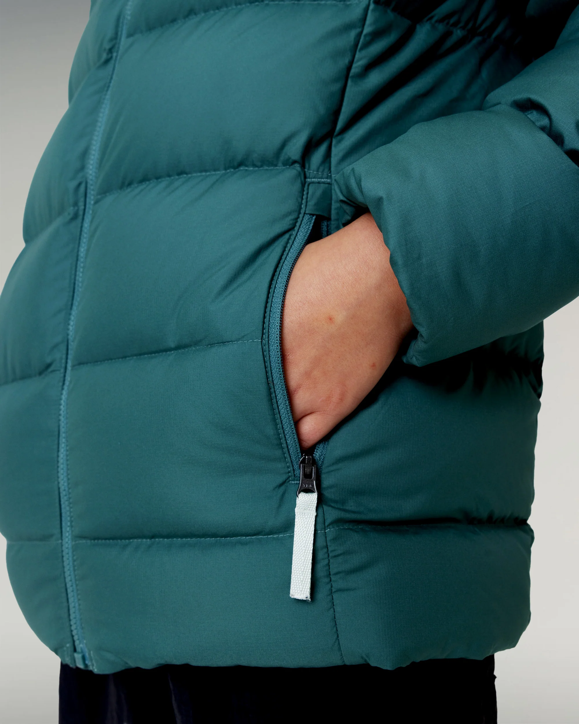 Kids' Epiq Down Hooded Jacket - Light Forest - Image 7