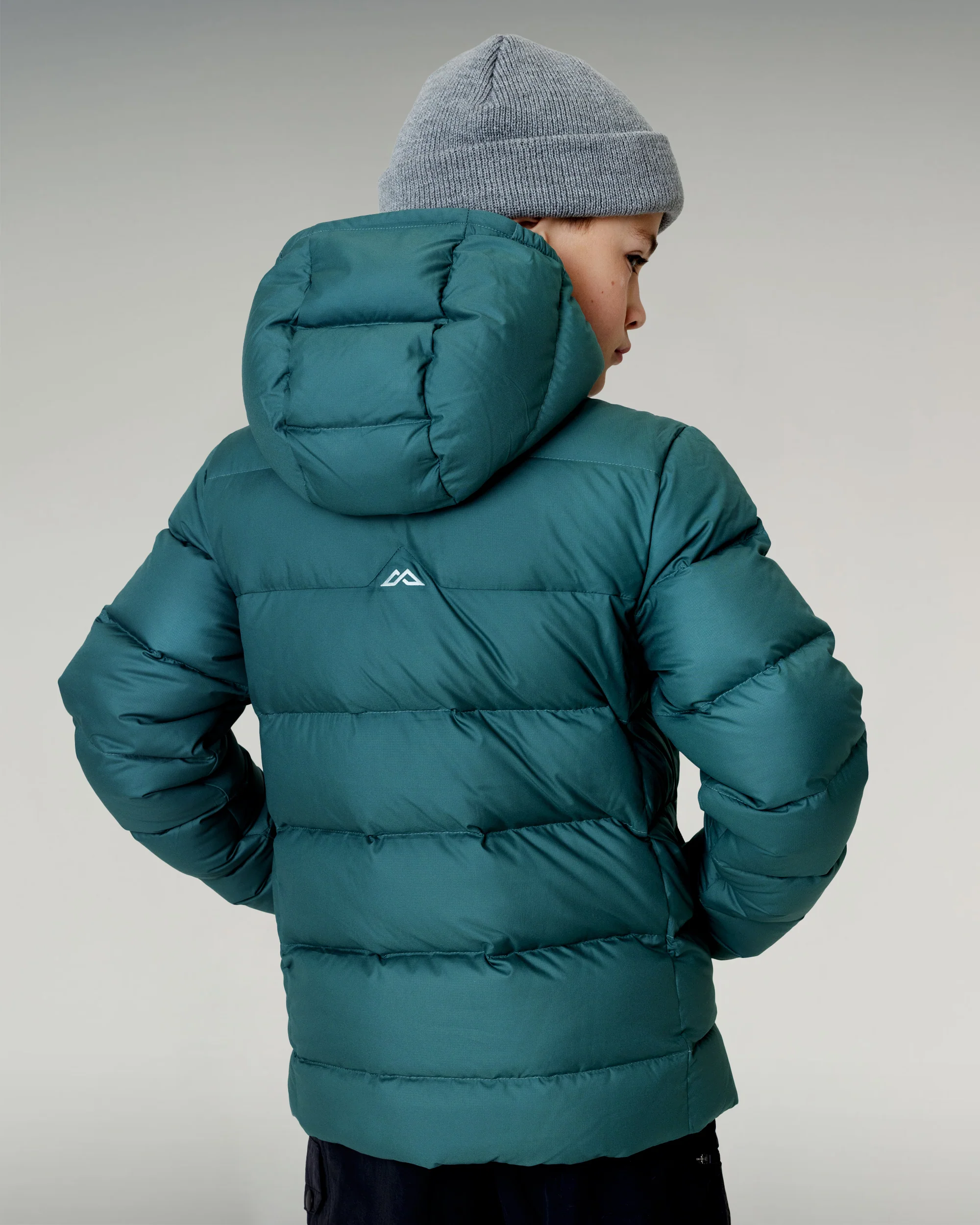 Kids' Epiq Down Hooded Jacket - Light Forest - Image 8