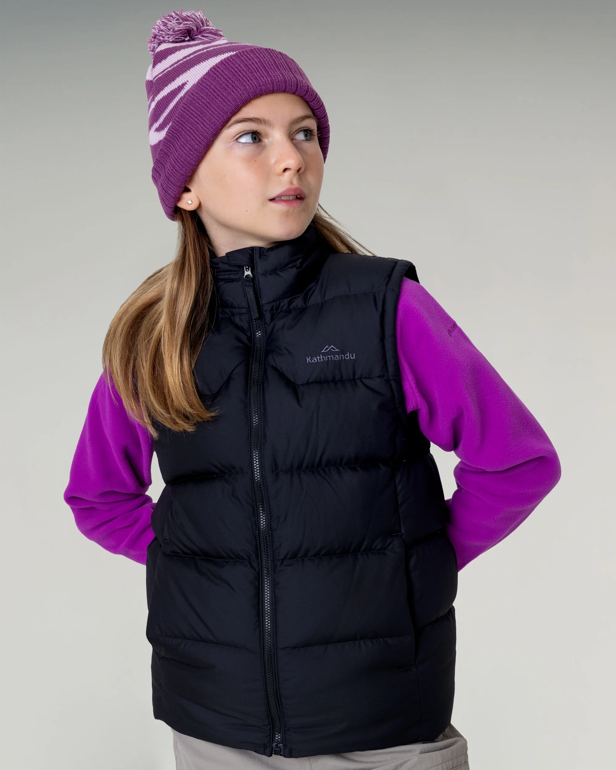 Kids' Epiq Down Vest - Black Stingray - Image 2