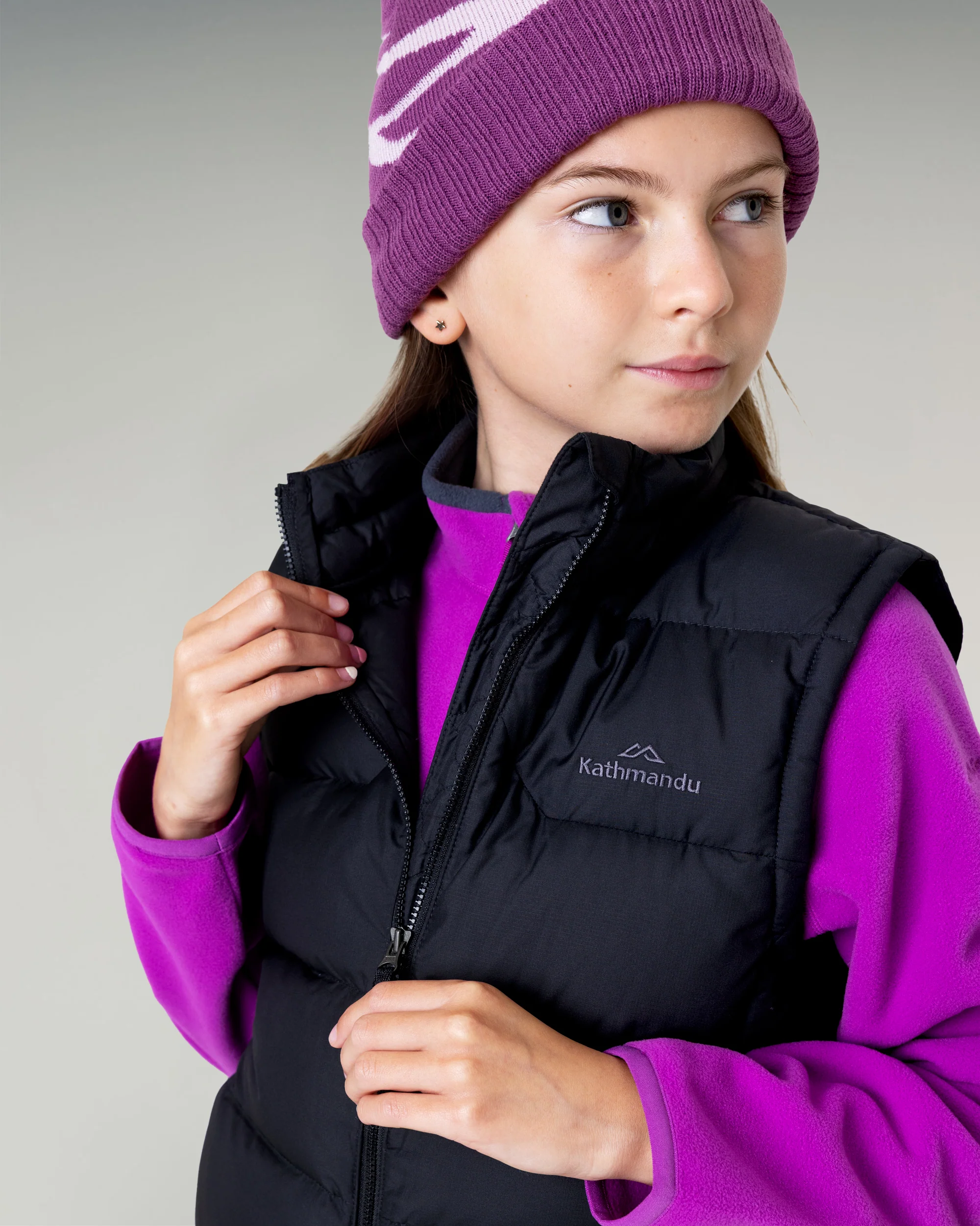 Kids' Epiq Down Vest - Black Stingray - Image 6