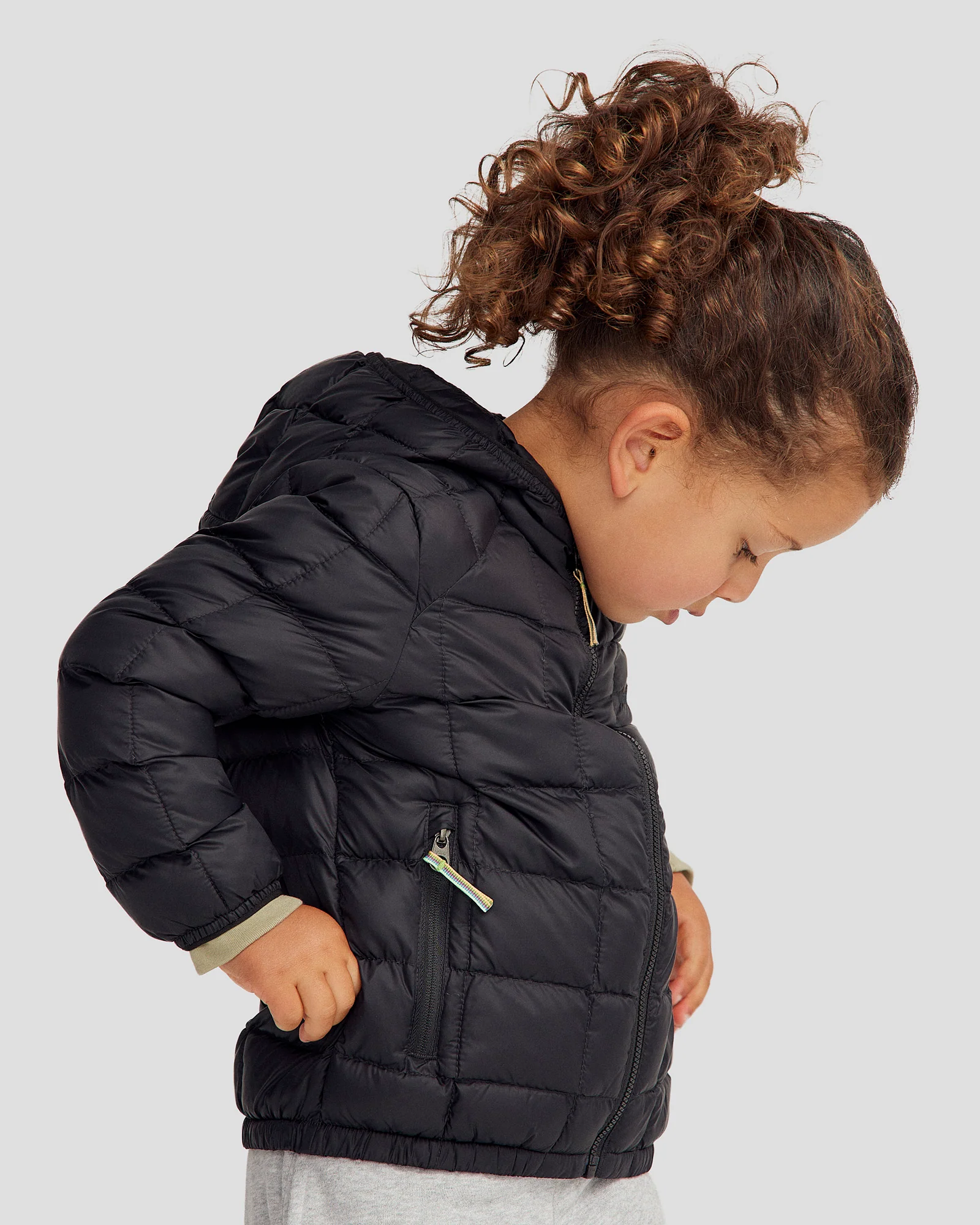 Kids' Heli Insulated Hooded Jacket - Black Stingray - Image 4