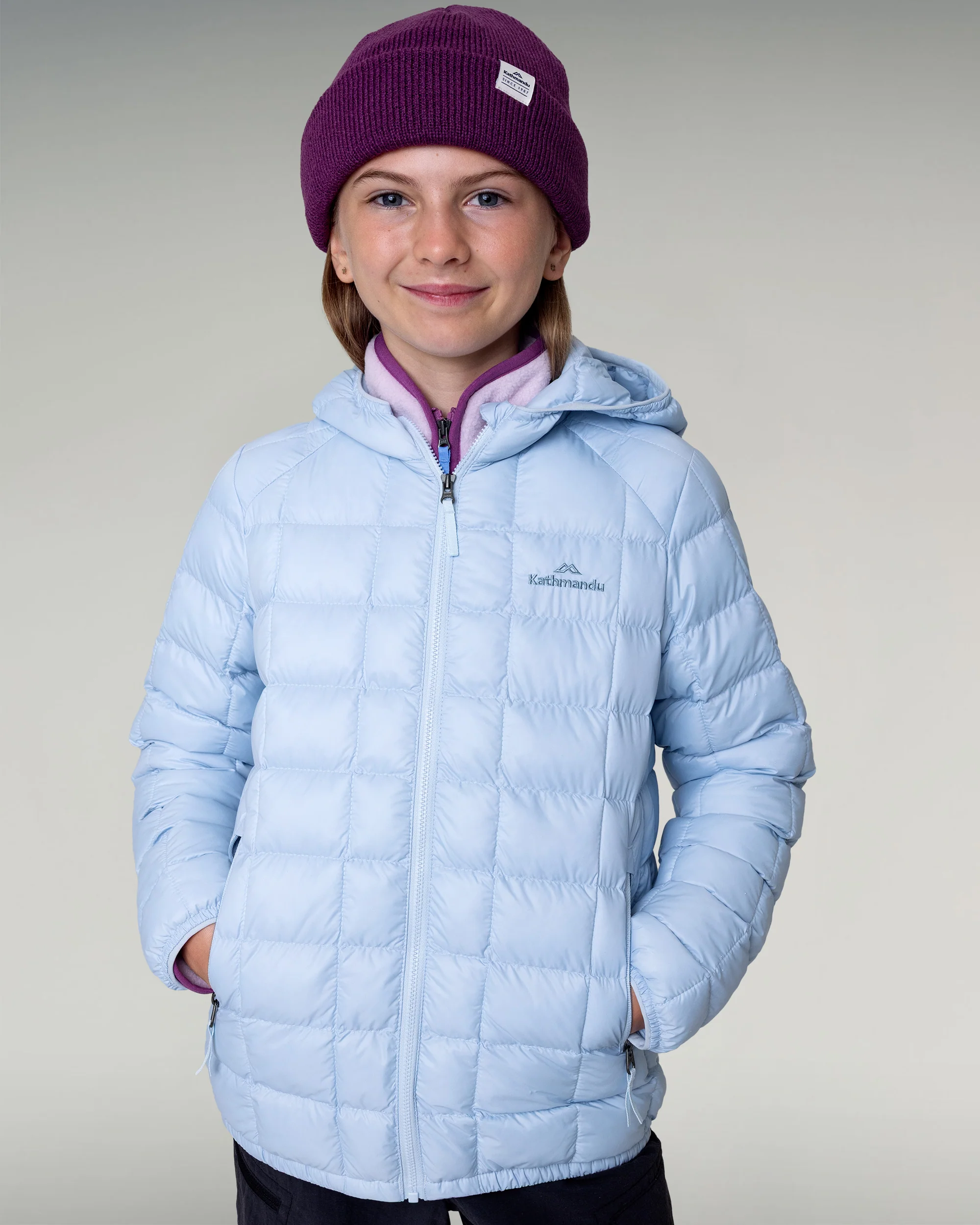 Kids' Heli Insulated Hooded Jacket - Bluebird - Image 2