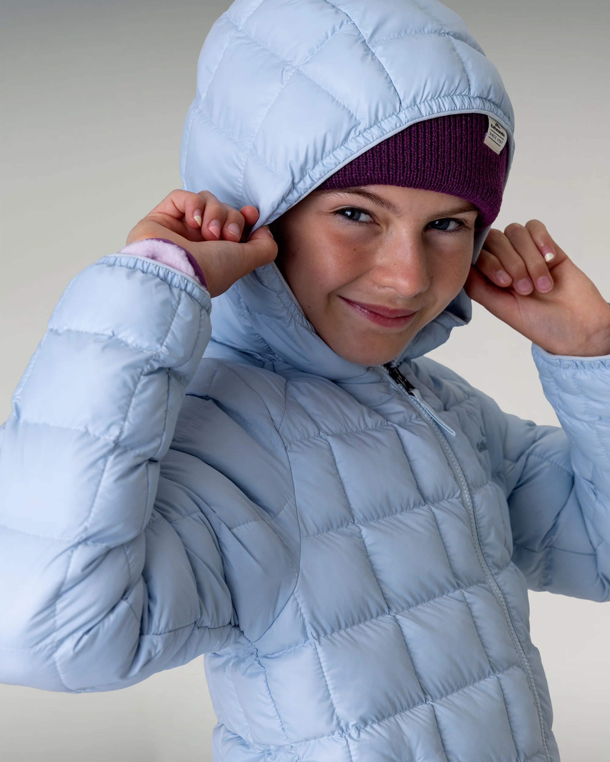 Kids' Heli Insulated Hooded Jacket - Bluebird - Image 8