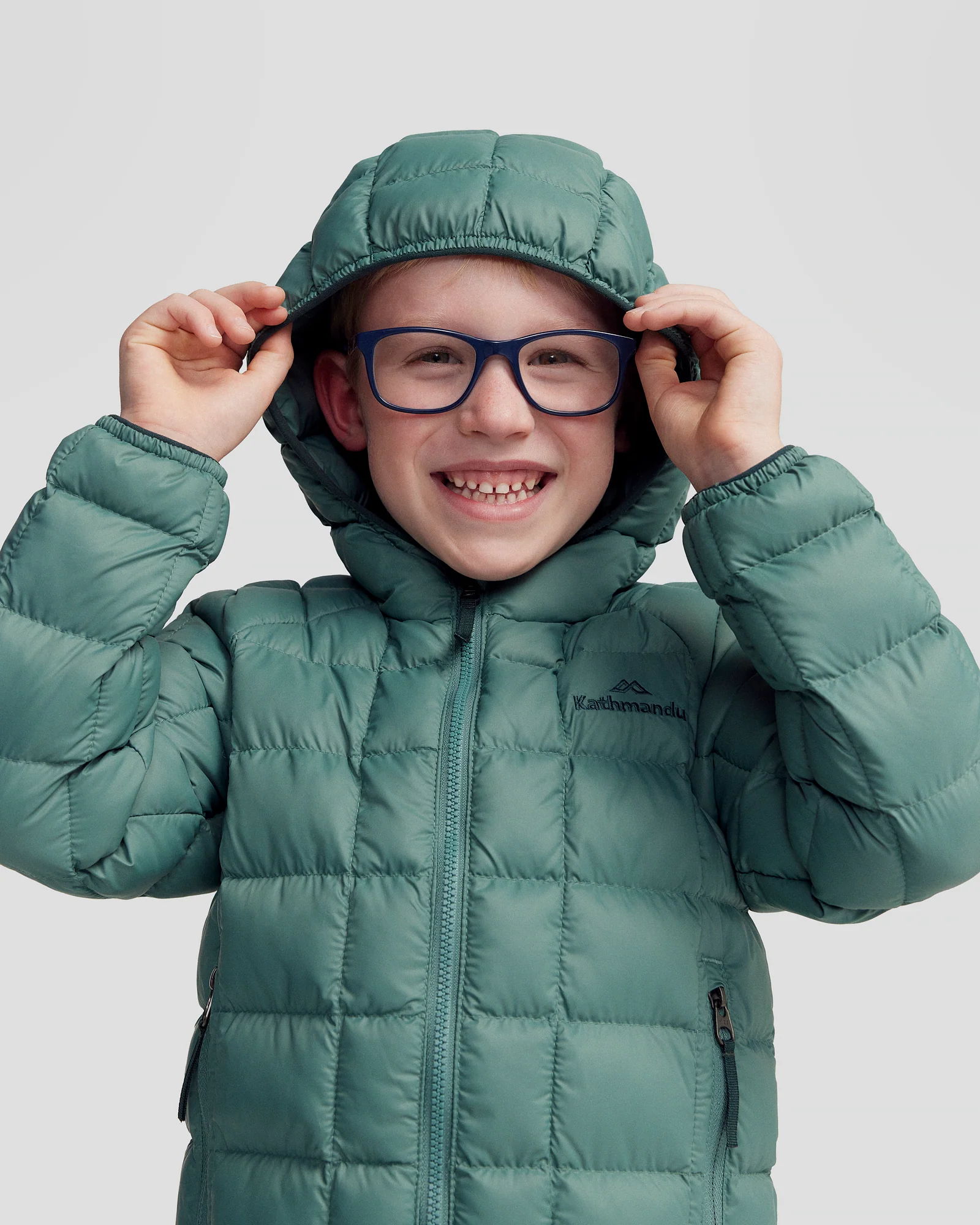 Kids' Heli Insulated Hooded Jacket - Light Forest - Image 5