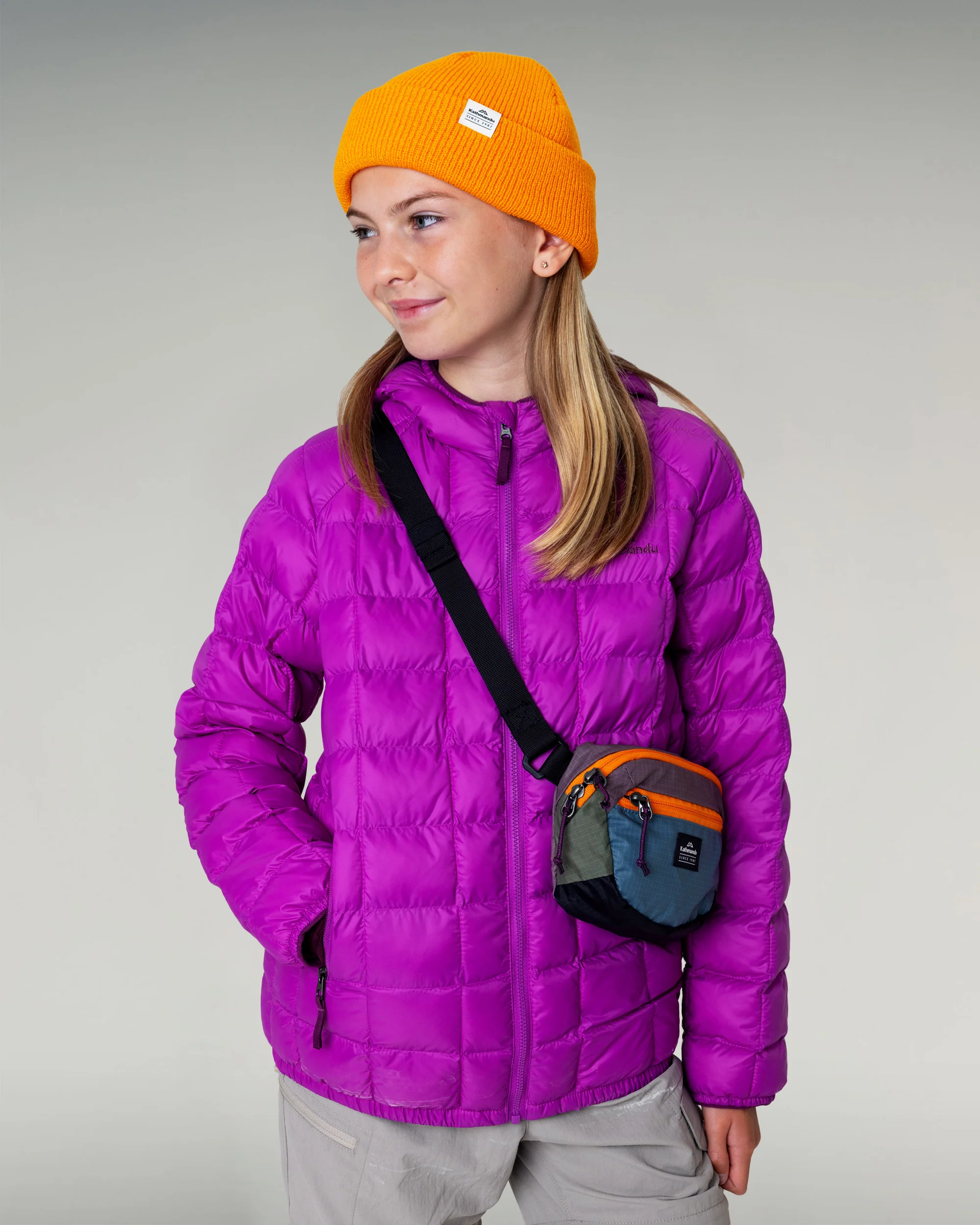 Kids' Heli Insulated Hooded Jacket - Vivid Purple - Image 2