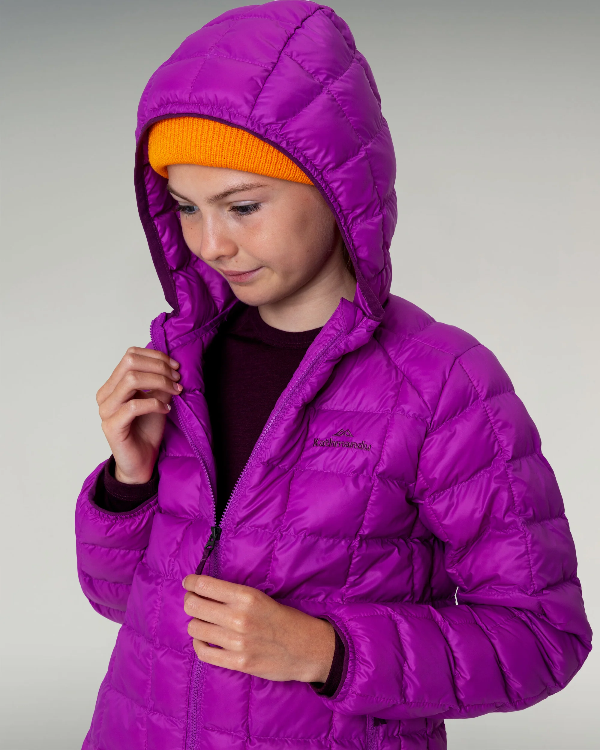 Kids' Heli Insulated Hooded Jacket - Vivid Purple - Image 5