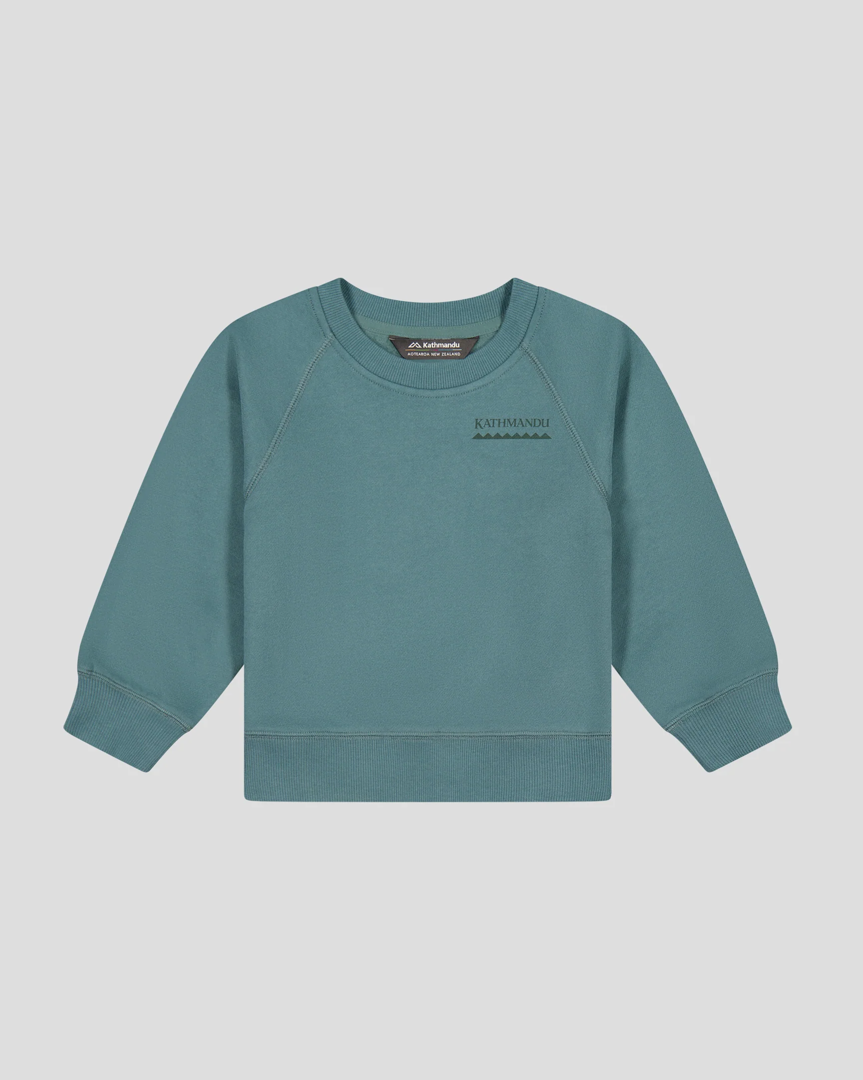 Kids' Heritage Logo Brushed Crew - Light Forest - Image 6