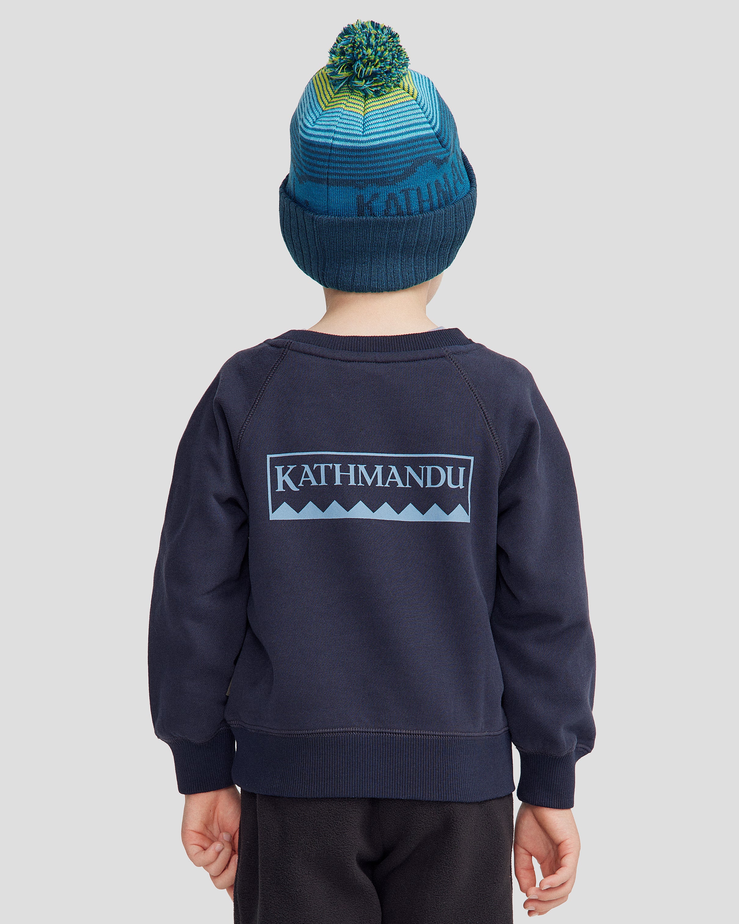 Kids' Heritage Logo Brushed Crew - Pure Navy - Image 10
