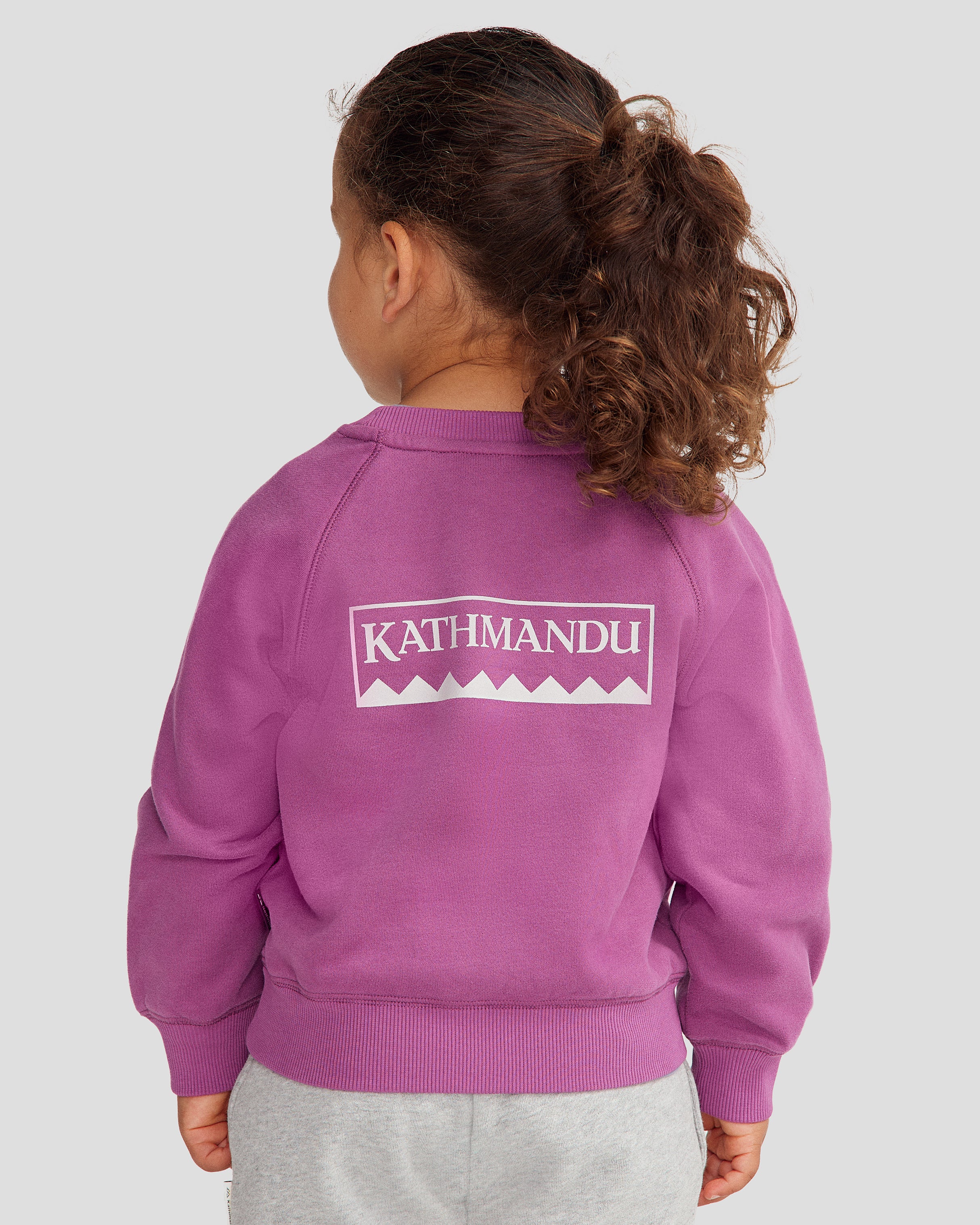 Kids' Heritage Logo Brushed Crew - Washed Berry - Image 4