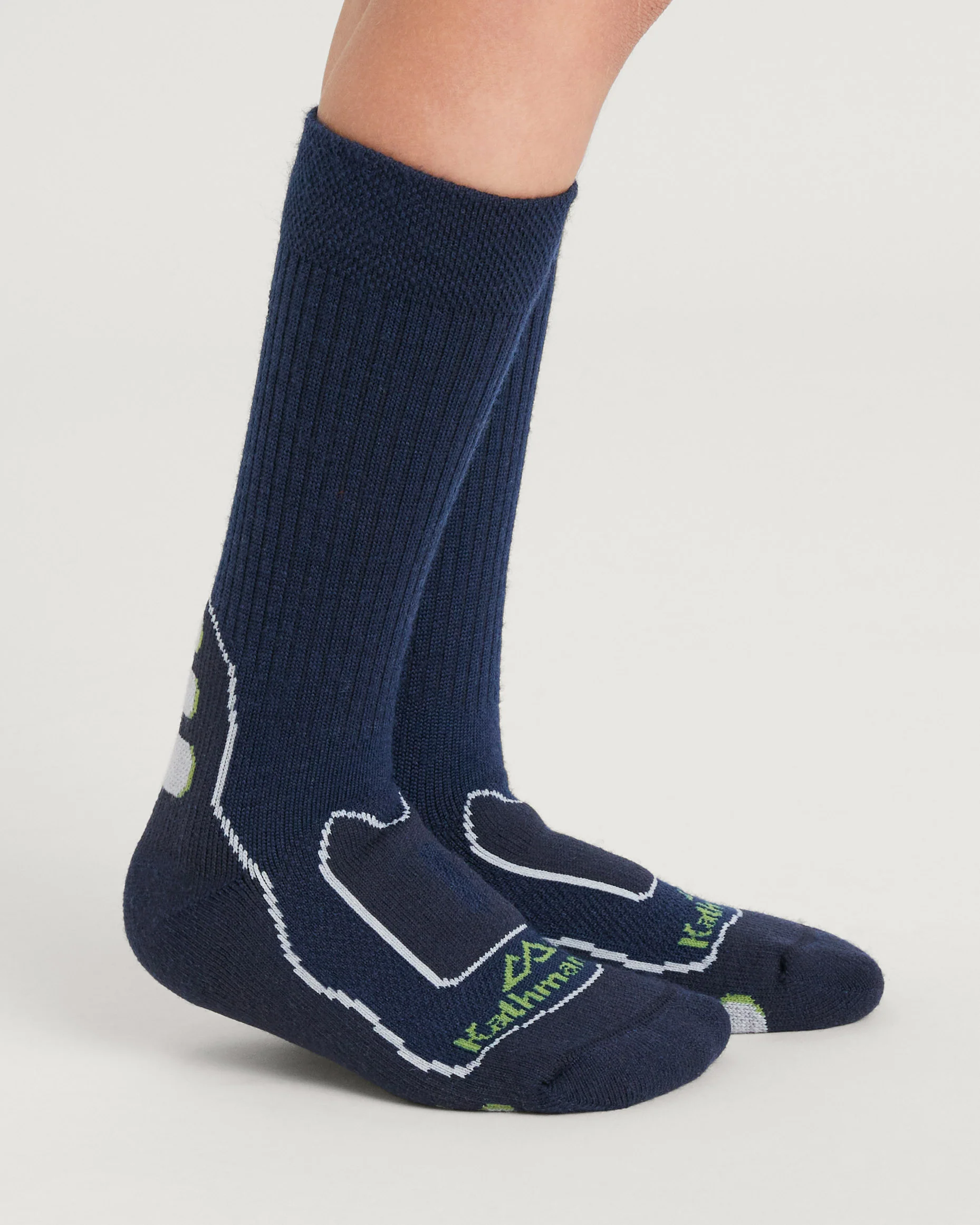 Kids' NuYarn Ergonomic Hiking Socks - Midnight Navy - Image 2