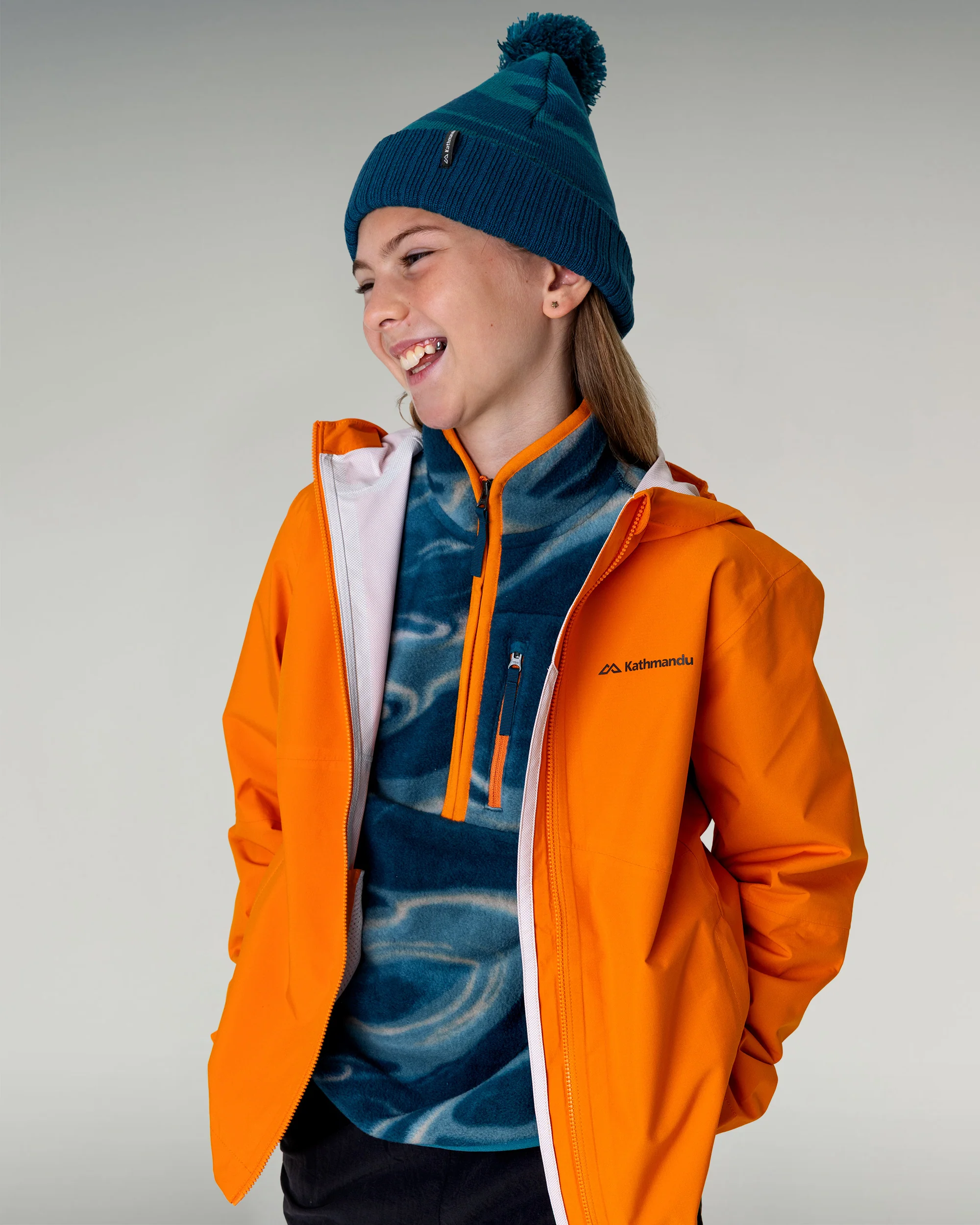 Kids Trailhead Fleece 1/4 Zip Pullover - Lagoon/Braided River - Image 2