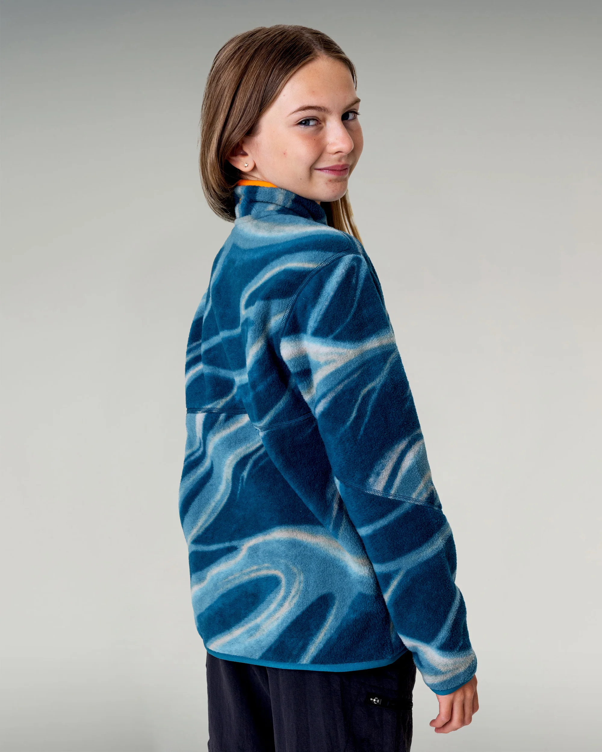 Kids Trailhead Fleece 1/4 Zip Pullover - Lagoon/Braided River - Image 4