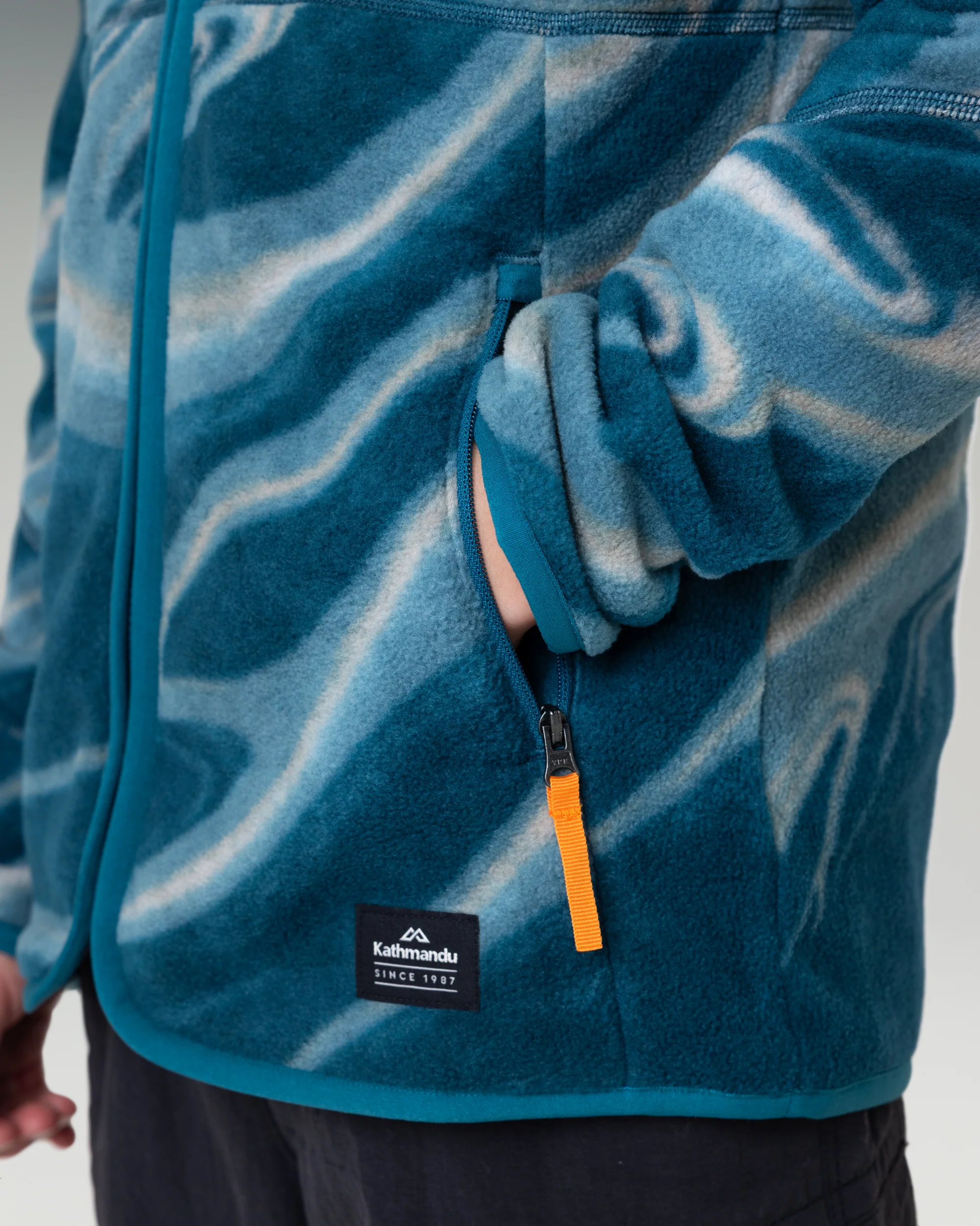 Kids' Trailhead Fleece Jacket - Lagoon Braided River - Image 3