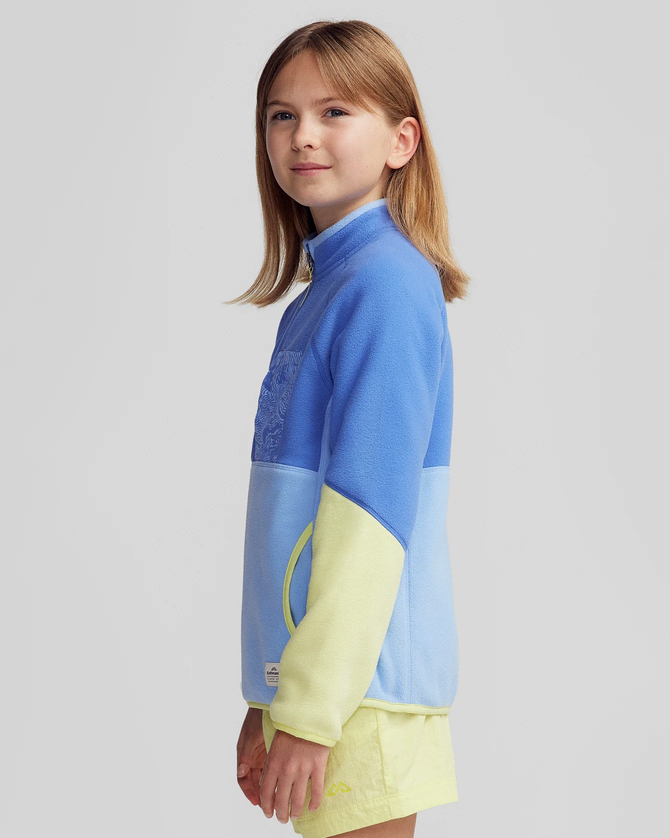 Kids’ Trailhead Fleece Lightweight Pullover - Peri/Zing - Image 3
