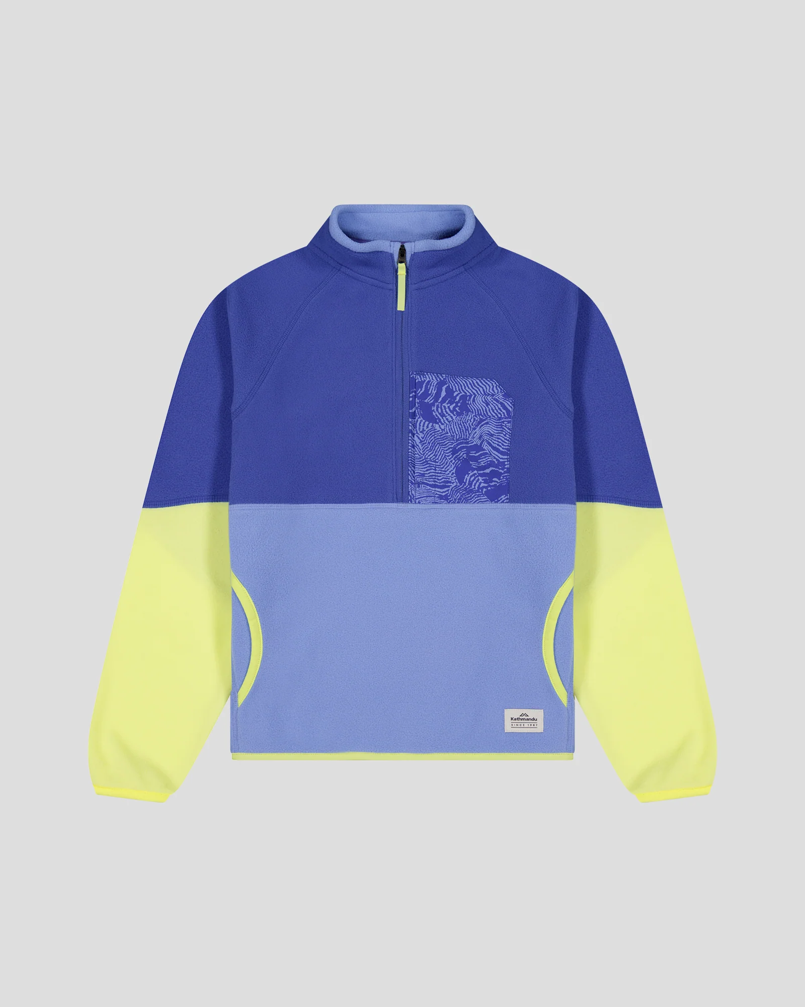 Kids’ Trailhead Fleece Lightweight Pullover - Peri/Zing - Image 5