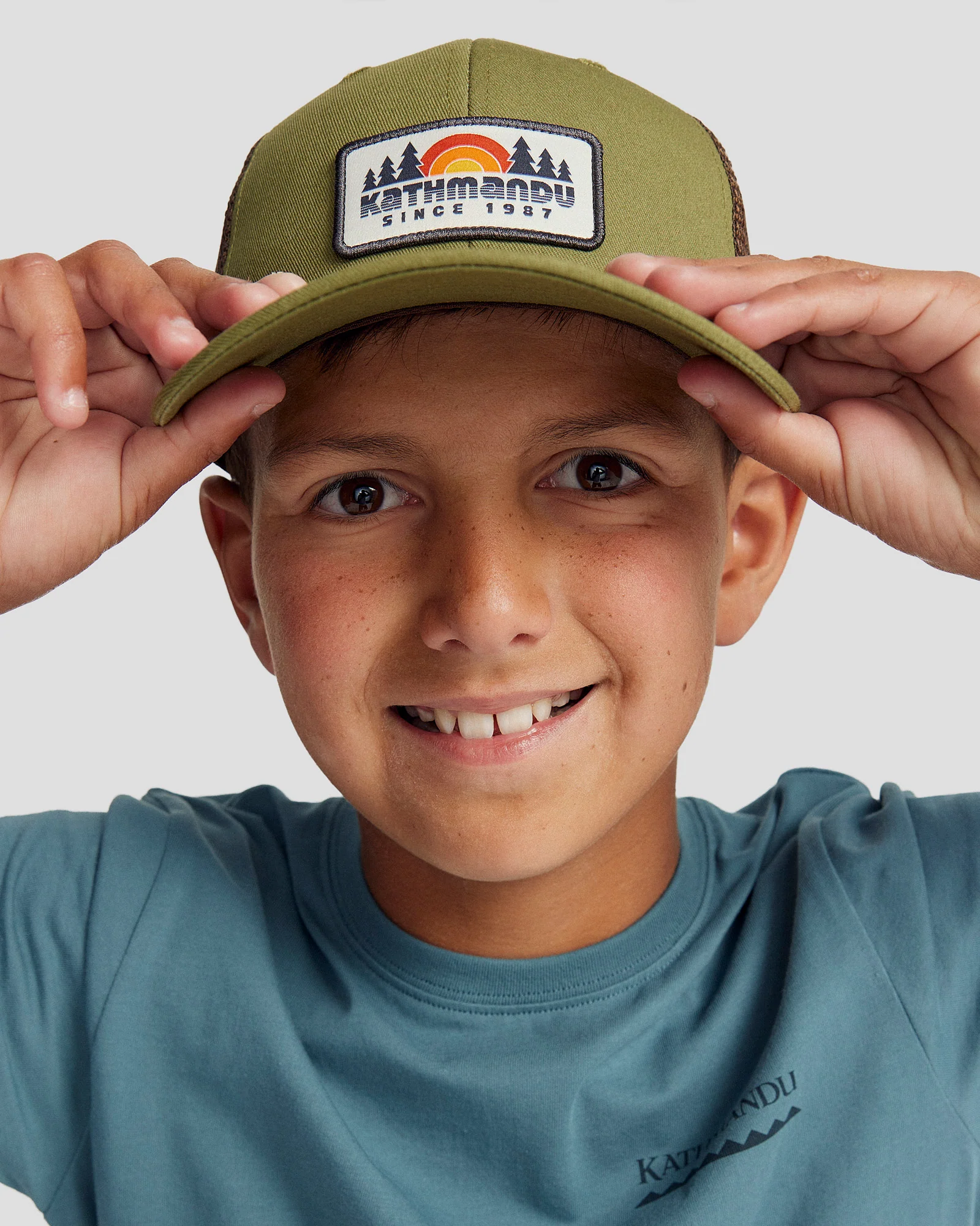Kids' Trucker Unisex Low Cap - Dark Fern - Image 3