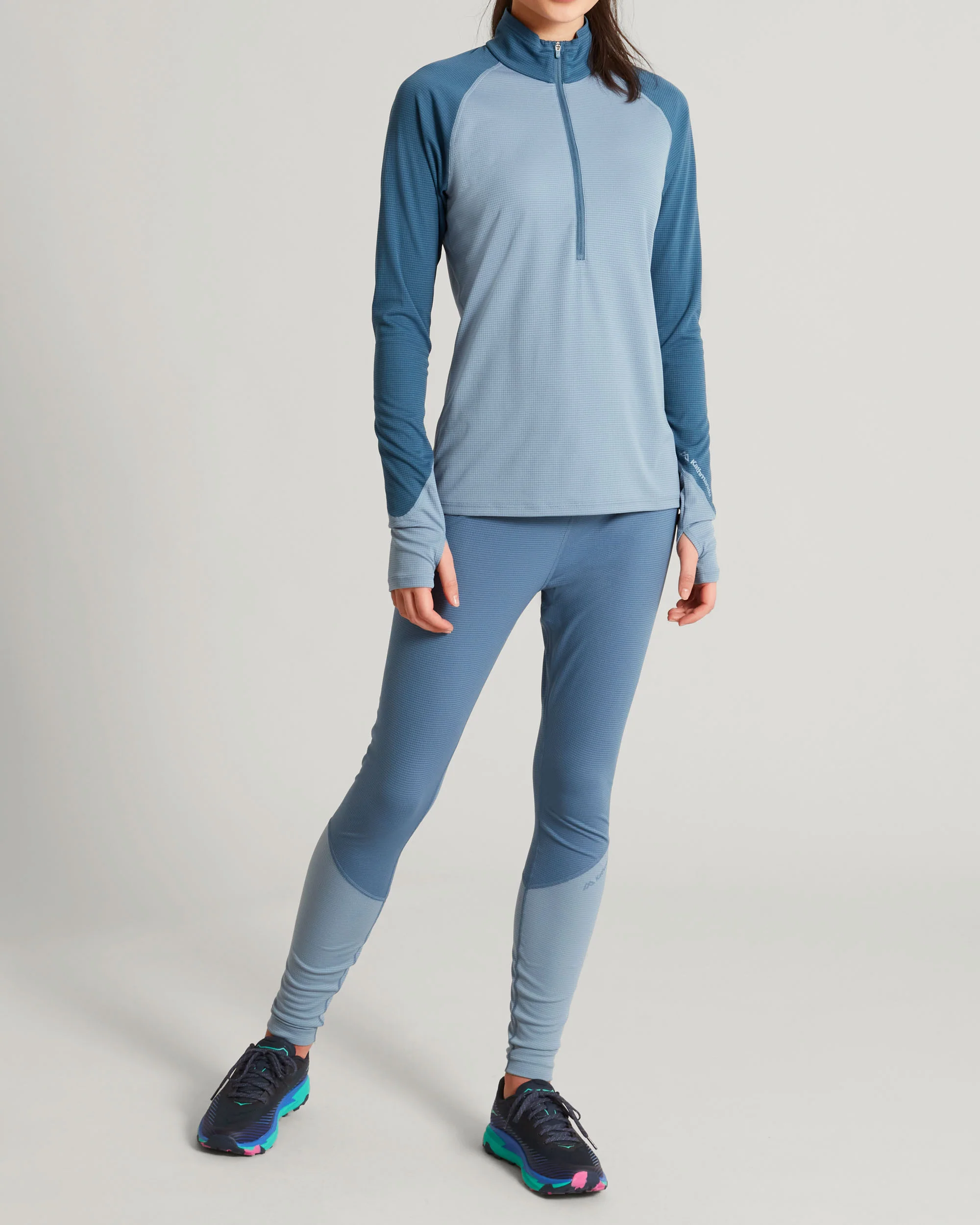 KMDAction Women's Long Sleeve Quarter Zip Top - Moonlight/Bluehaze - Image 2