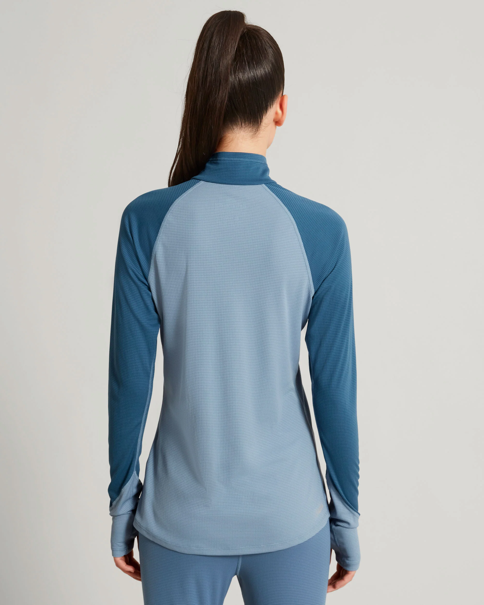 KMDAction Women's Long Sleeve Quarter Zip Top - Moonlight/Bluehaze - Image 4