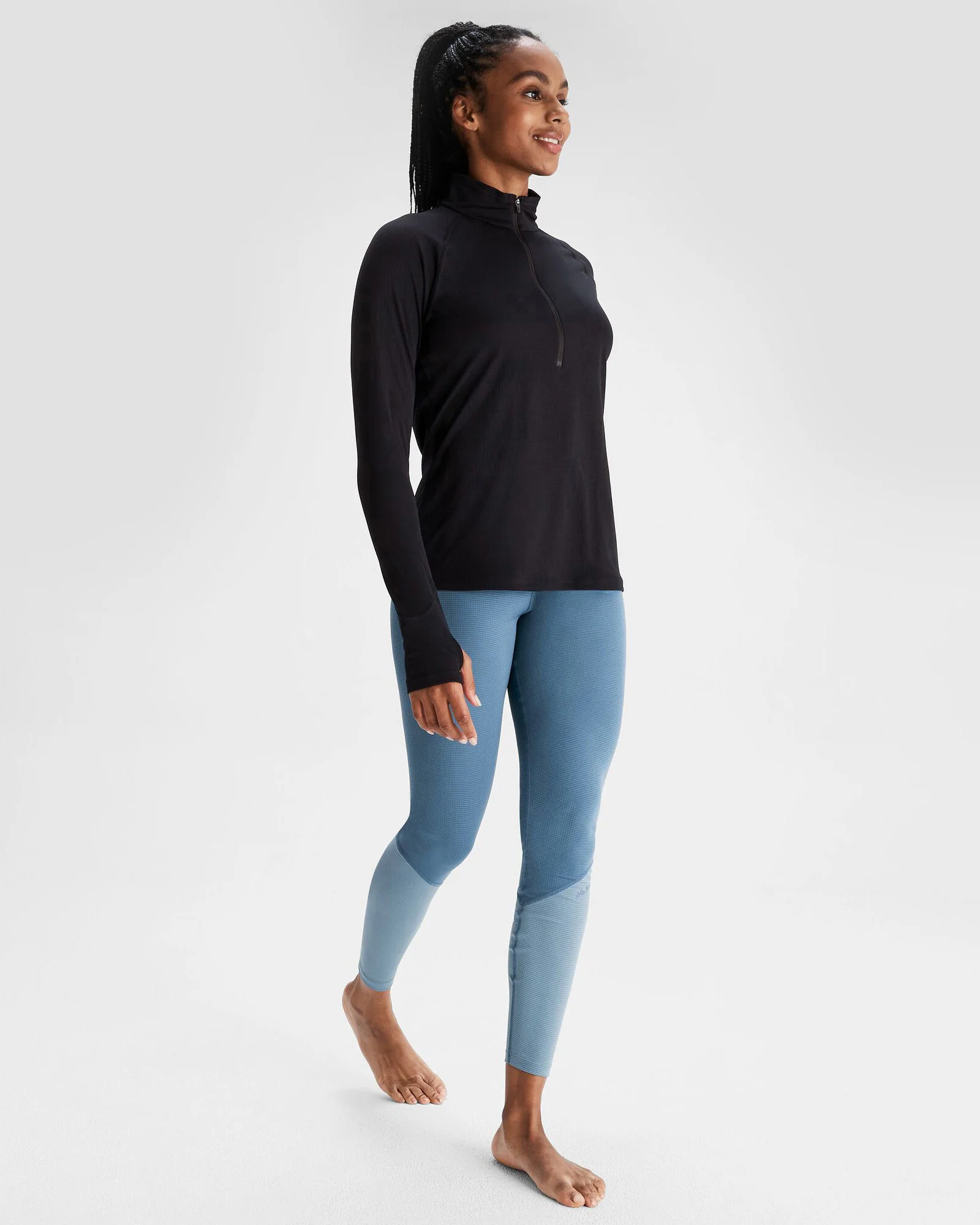 Women's KMDAction Quarter Zip Baselayer Top  - Black - Image 2