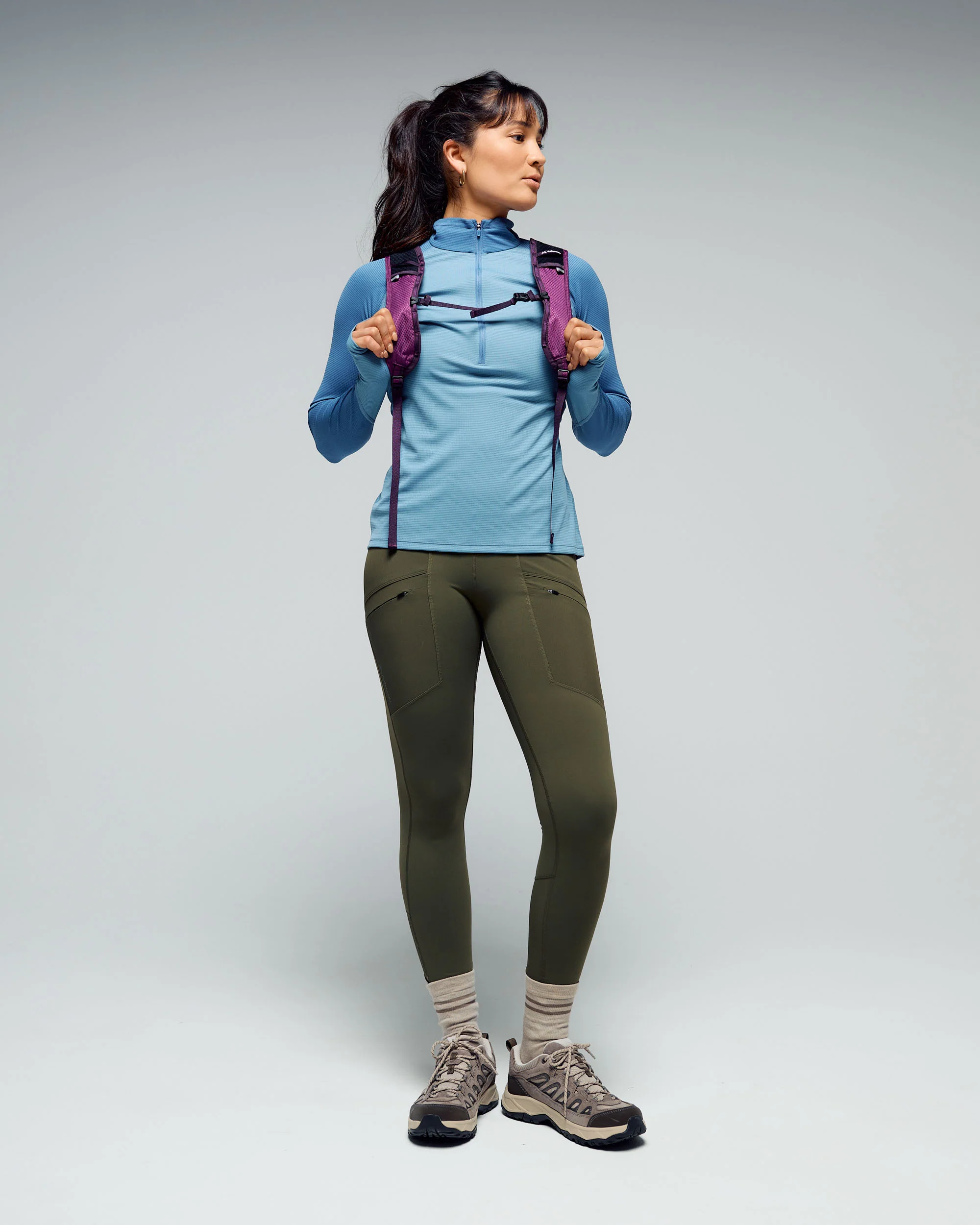 Women's KMDAction Quarter Zip Baselayer Top  - Moonlight/Bluehaze - Image 2