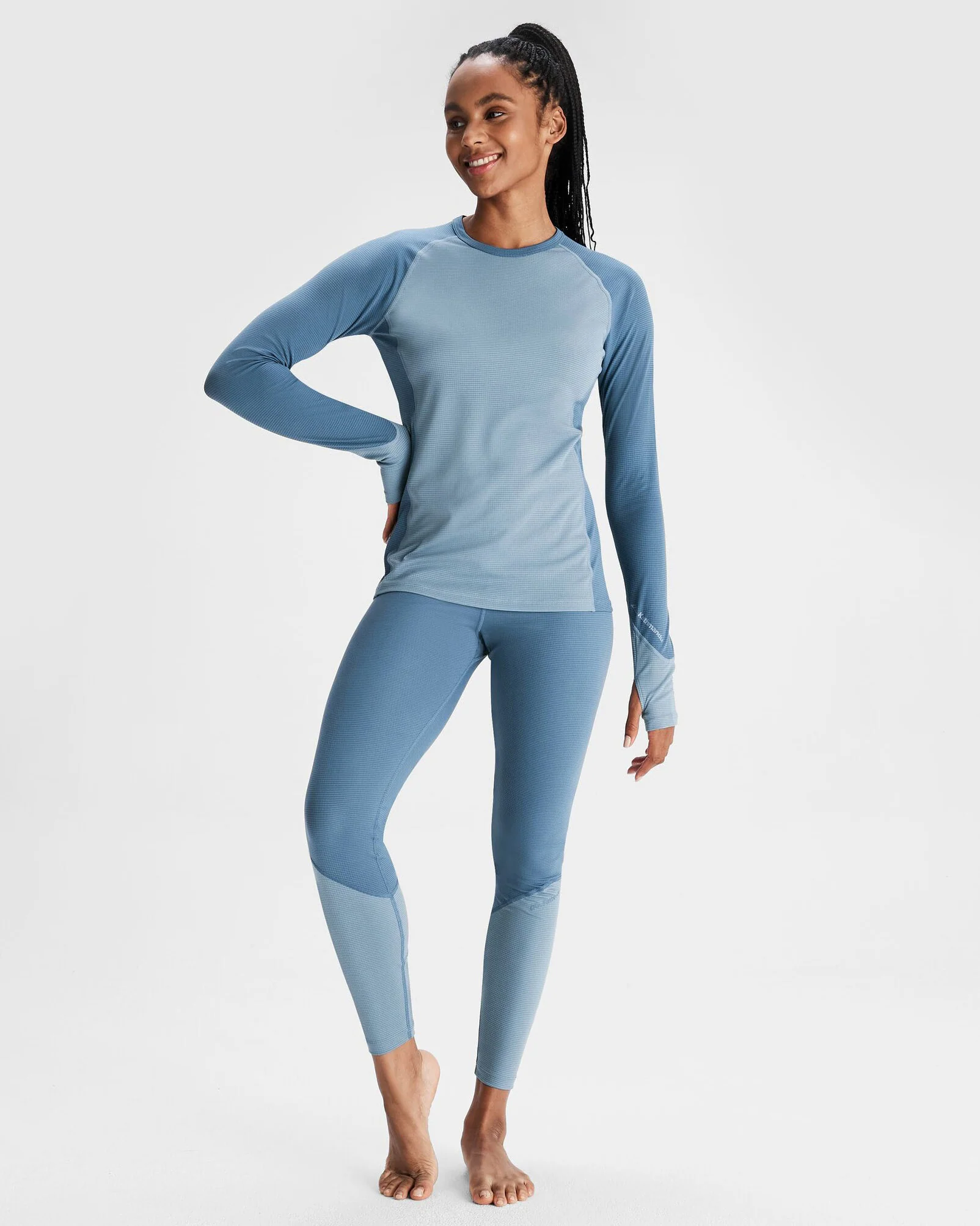 Women's KMDAction Baselayer Leggings - Moonlight/Bluehaze - Image 2