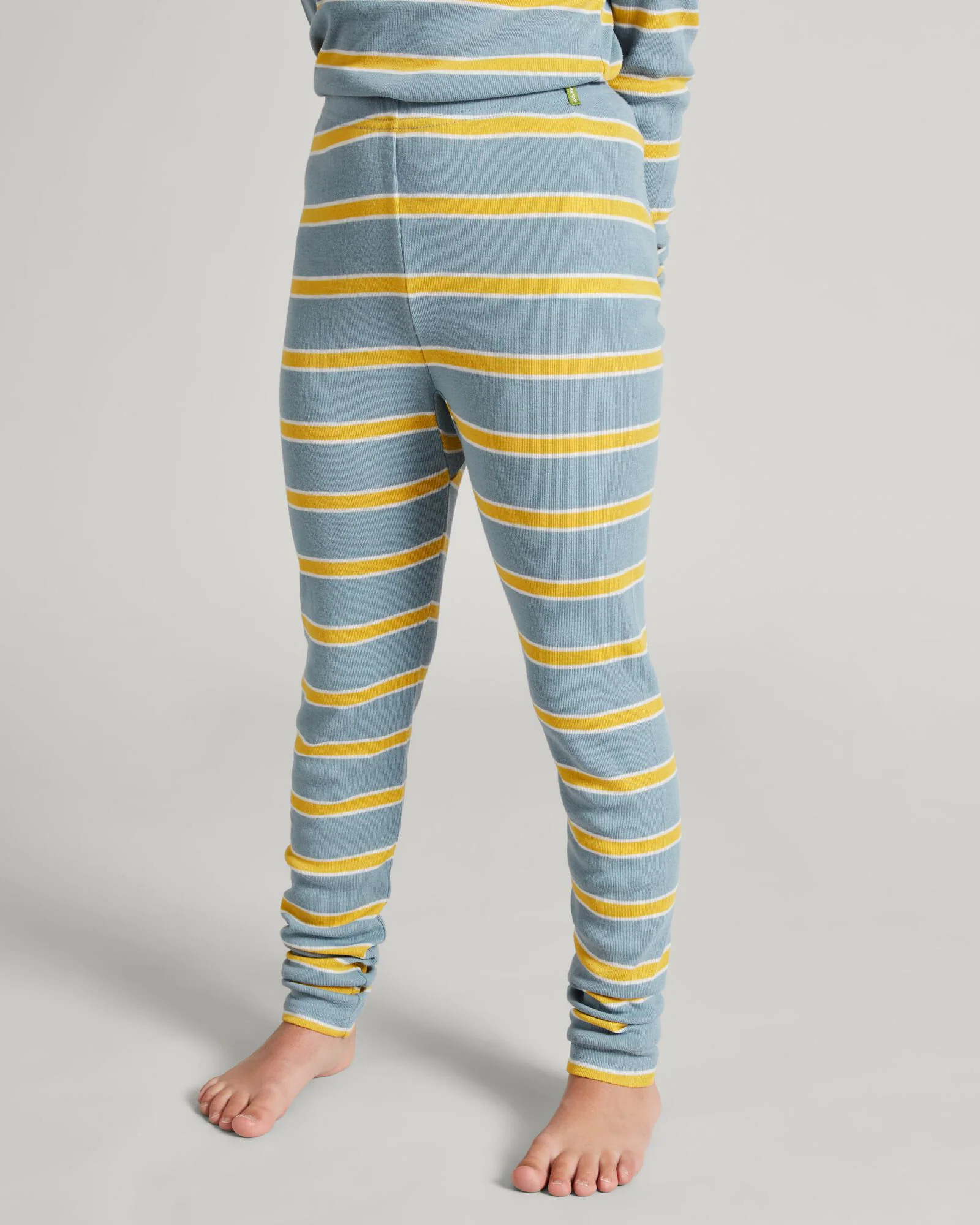 Kids' KMDCore Long John Pants - Bluehaze/Kowhai Stripe - Image 2