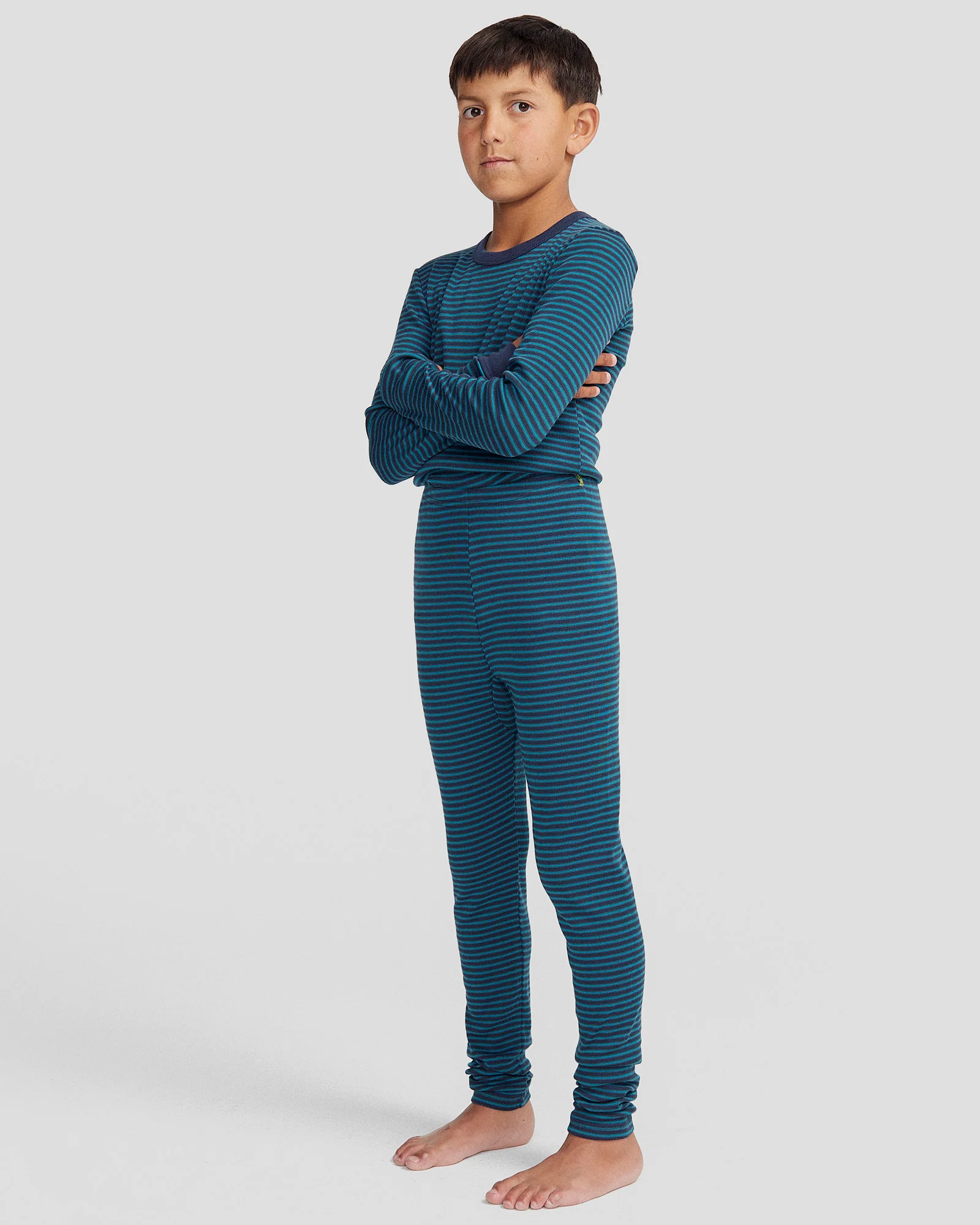 Kids' KMDCore Long John Pants - Dark Eddy/Navy Stripe - Image 2