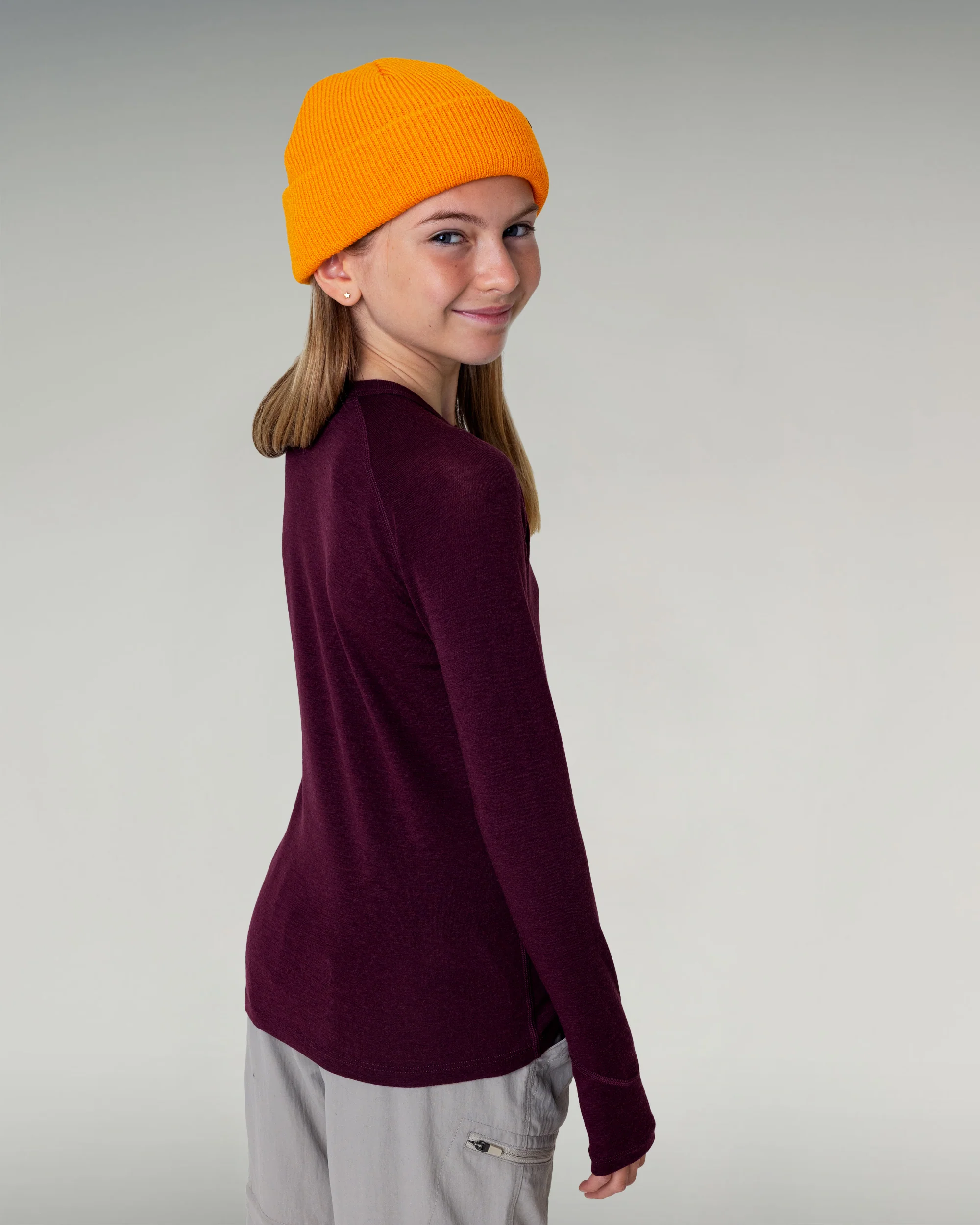 Kids' KMDMerino Baselayer Long Sleeve Top - Mulberry - Image 4