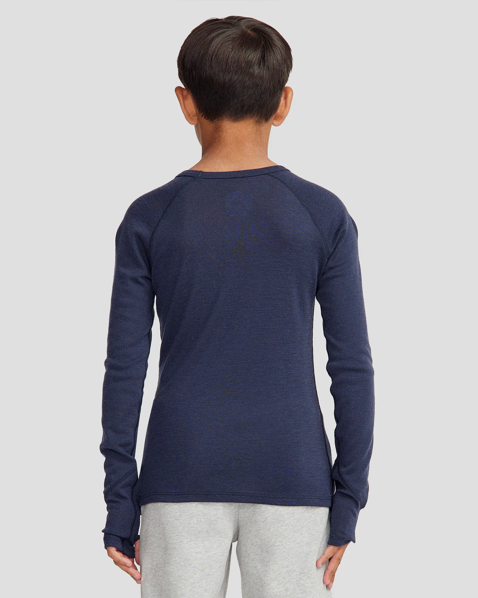 Kids' KMDMerino Baselayer Long Sleeve Top - Pure Navy - Image 3