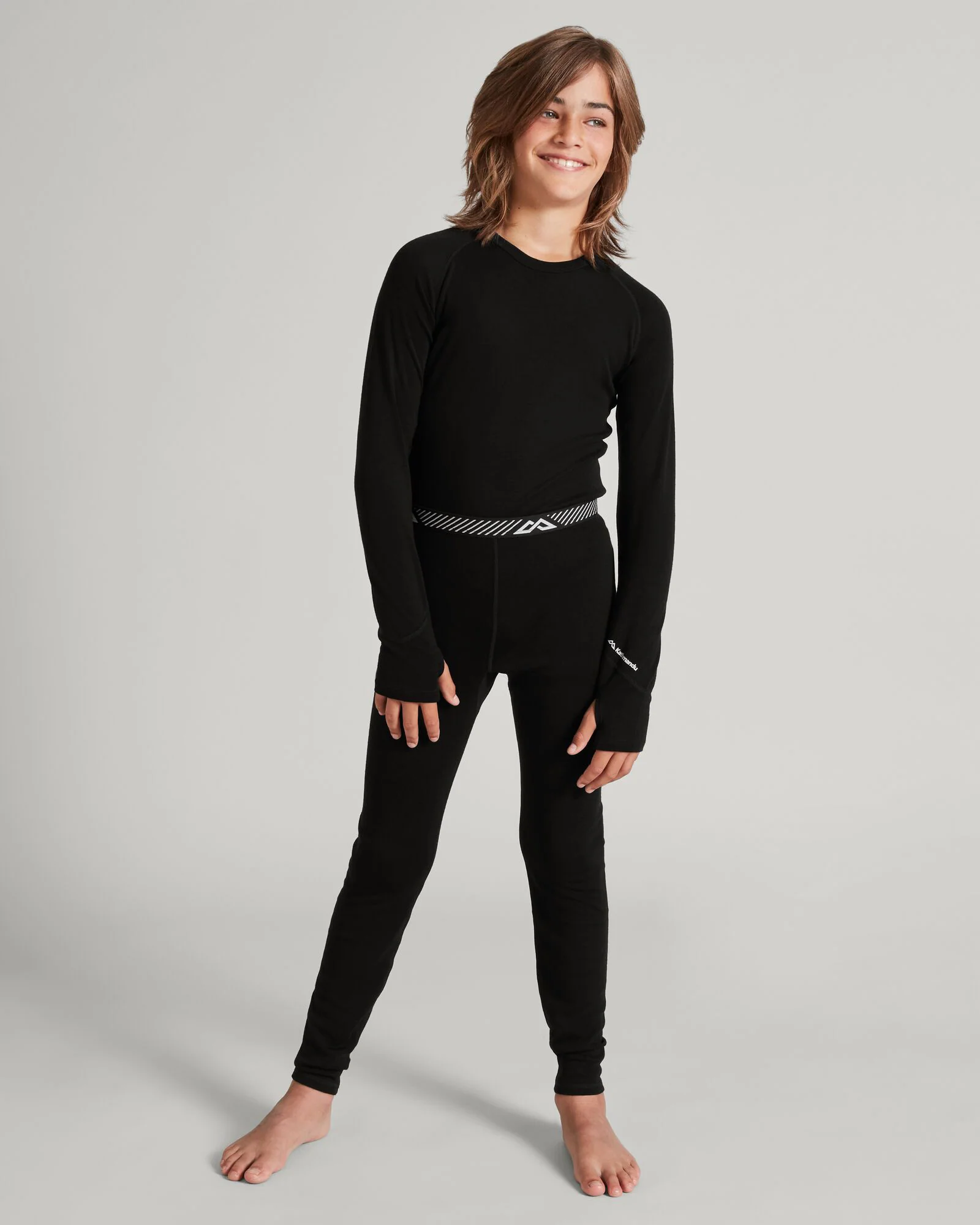 Kids' and Youth KMDMerino Baselayer Leggings - Black - Image 2