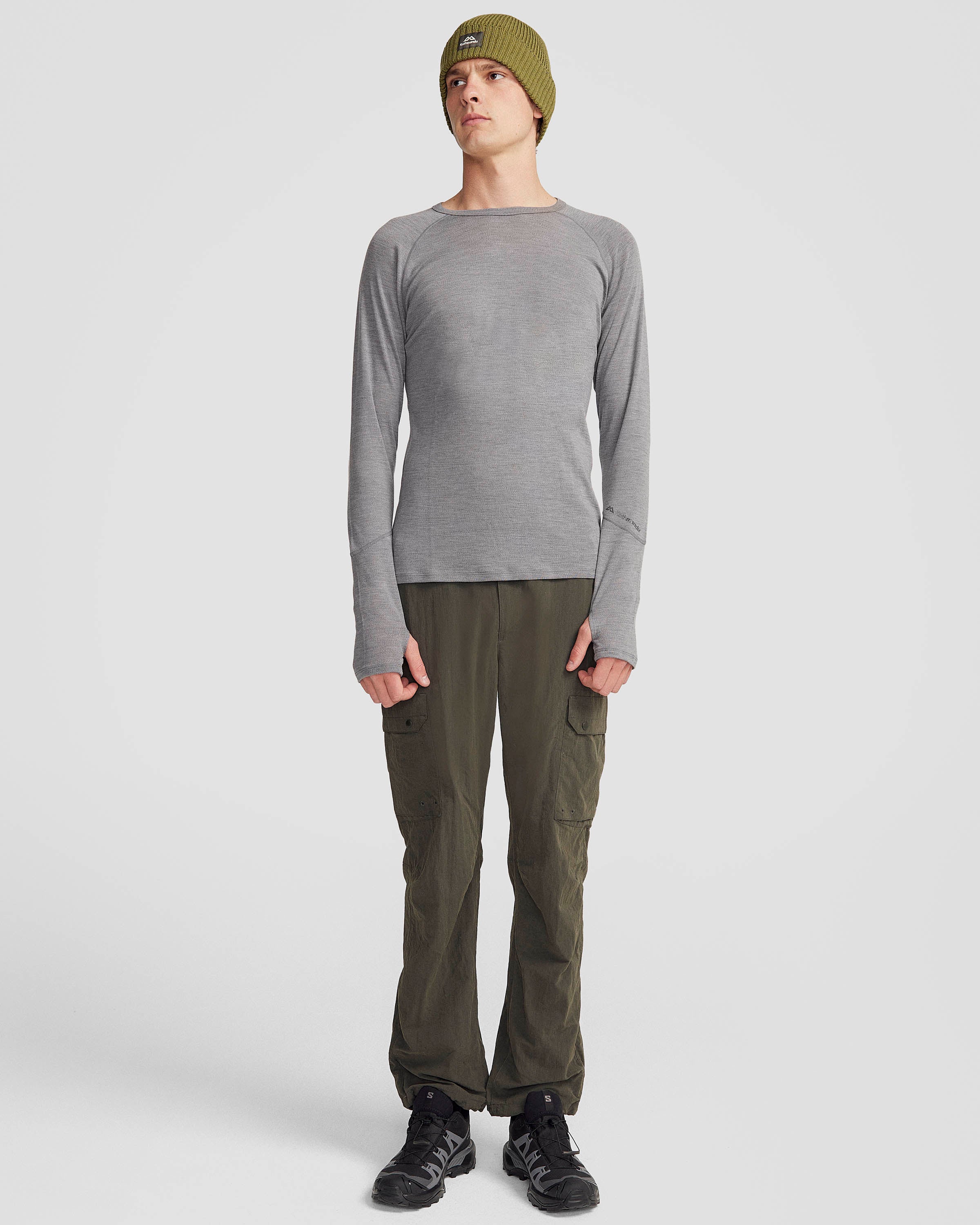Men's KMDMerino Baselayer Long Sleeve Top - Grey Marle - Image 2