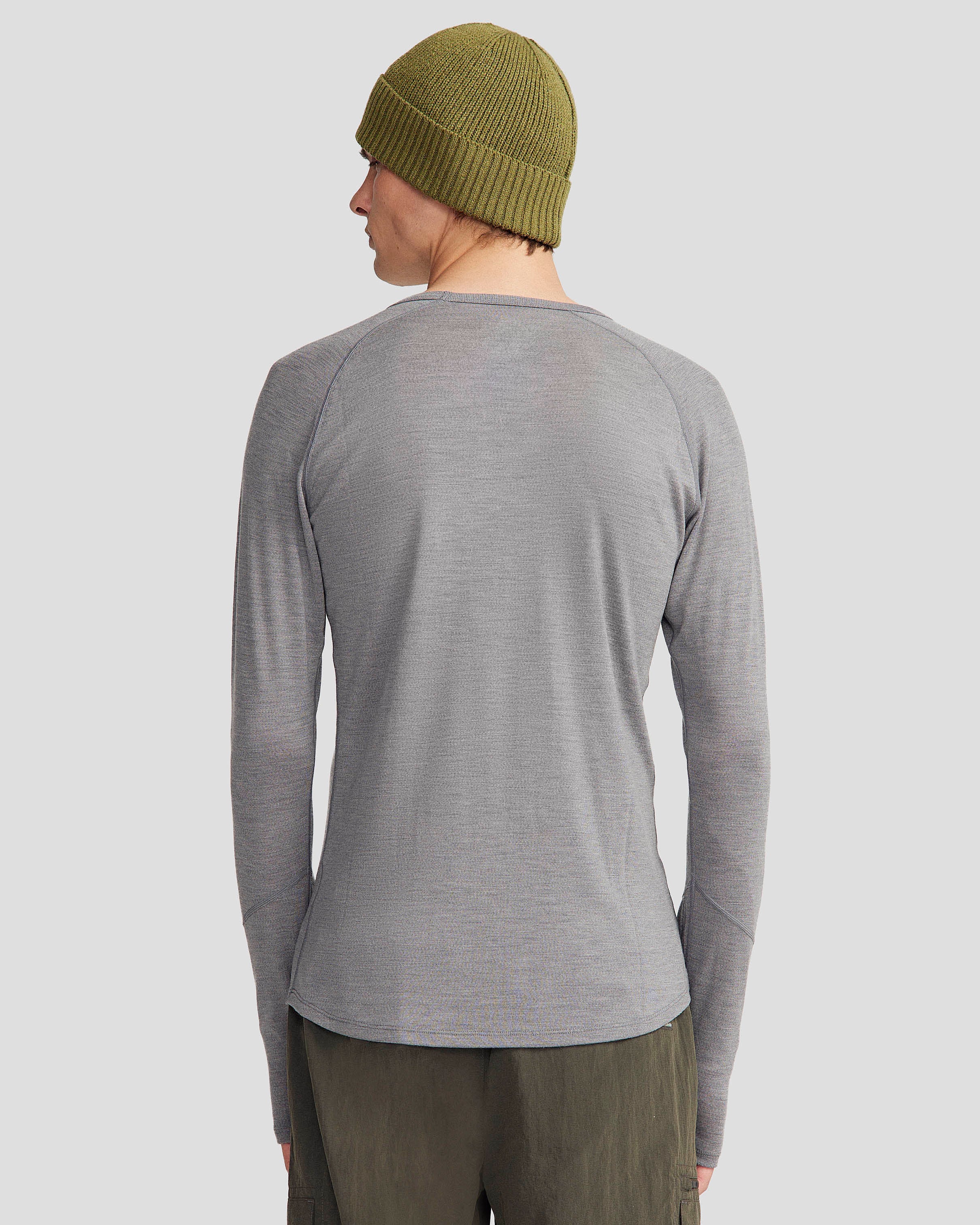 Men's KMDMerino Baselayer Long Sleeve Top - Grey Marle - Image 4