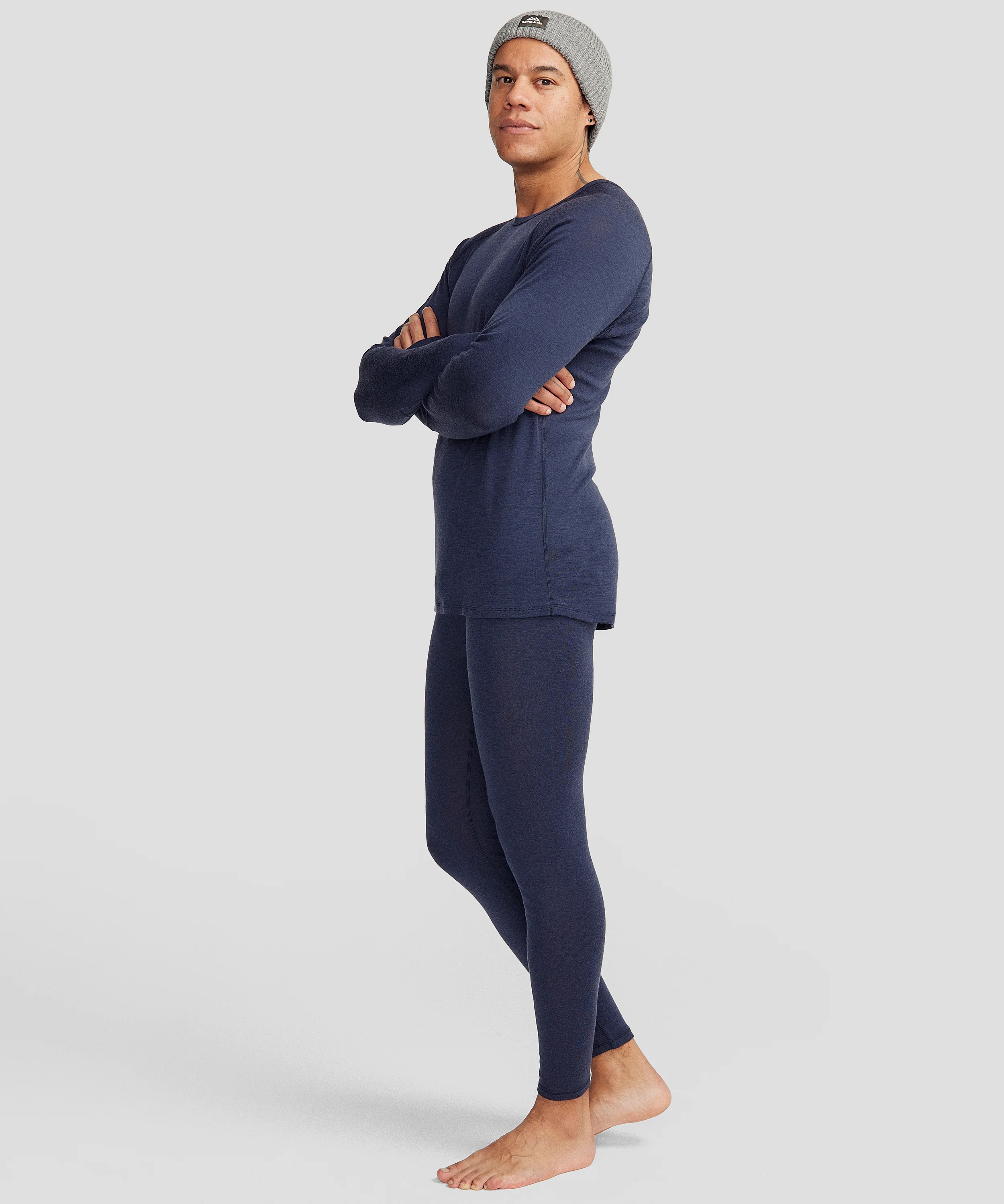 Men's KMDMerino Baselayer Long Sleeve Top - Pure Navy - Image 4