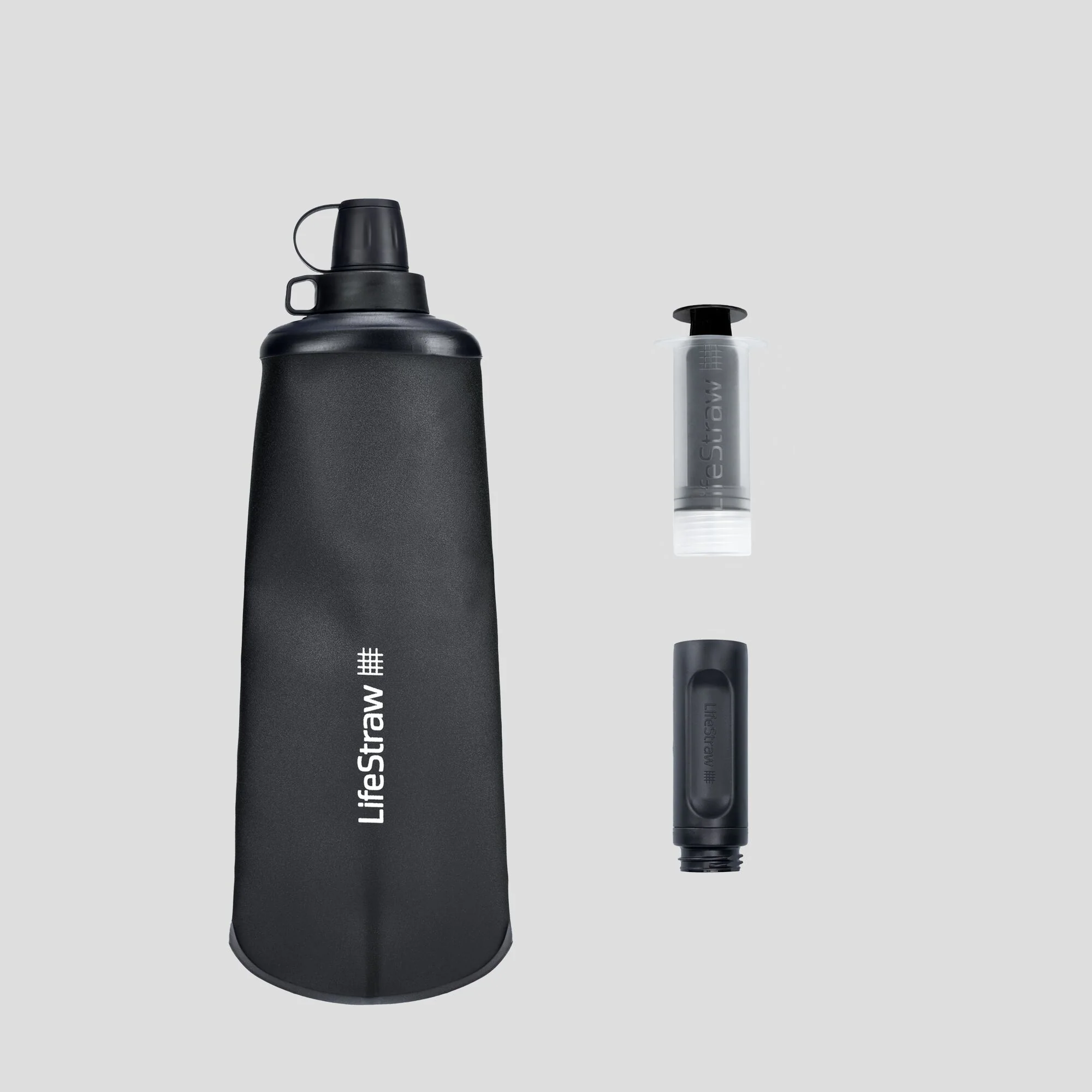 LifeStraw Peak Squeeze Bottle 1L - Dark Grey - Image 2