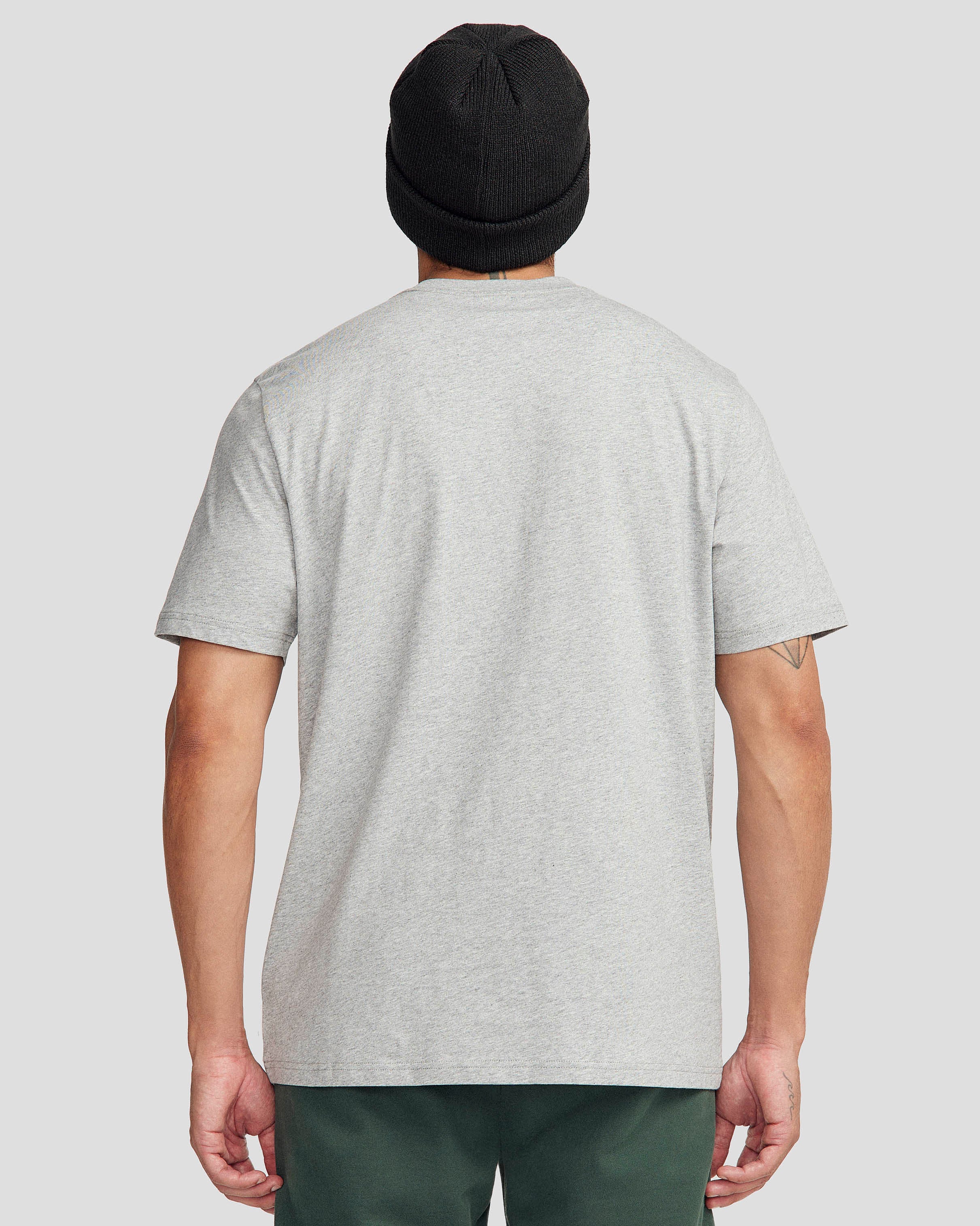 Men's Logo Fill Organic T-shirt - Light Grey Marle - Image 3
