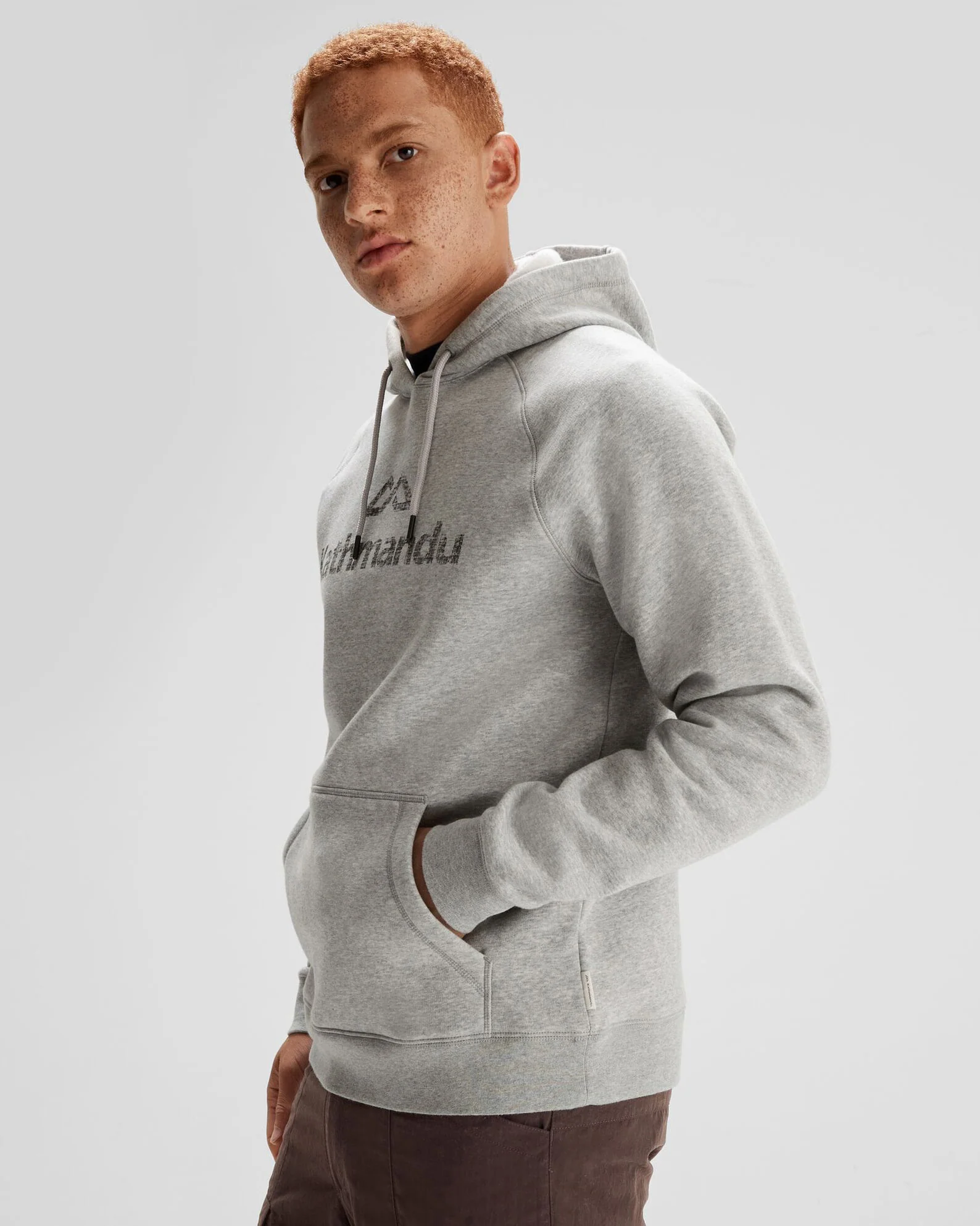 Men's Kathmandu Logo Hoodie - Light Grey Marle - Image 2