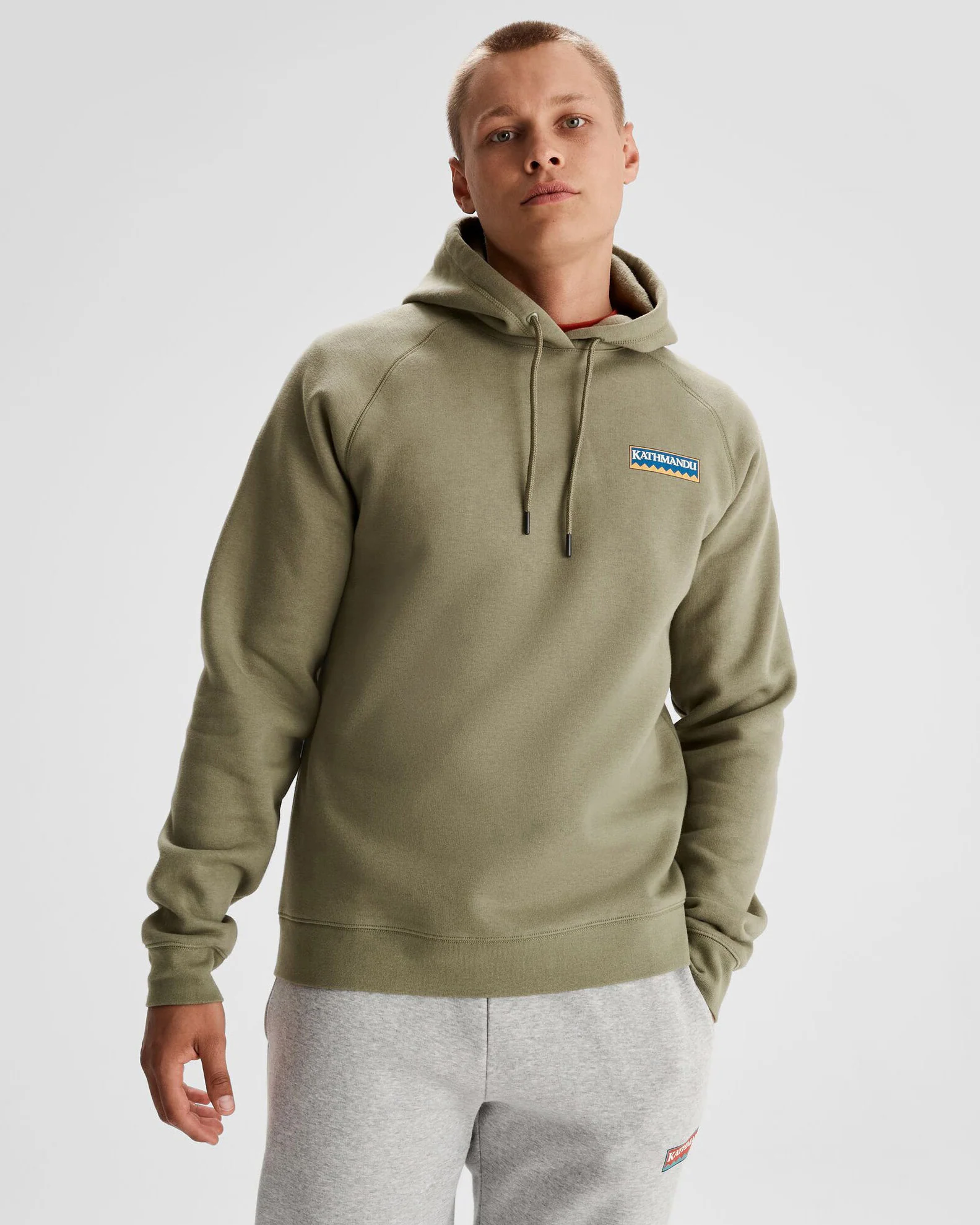 Men's Kathmandu Heritage Logo Slouchy Hoodie - Beech