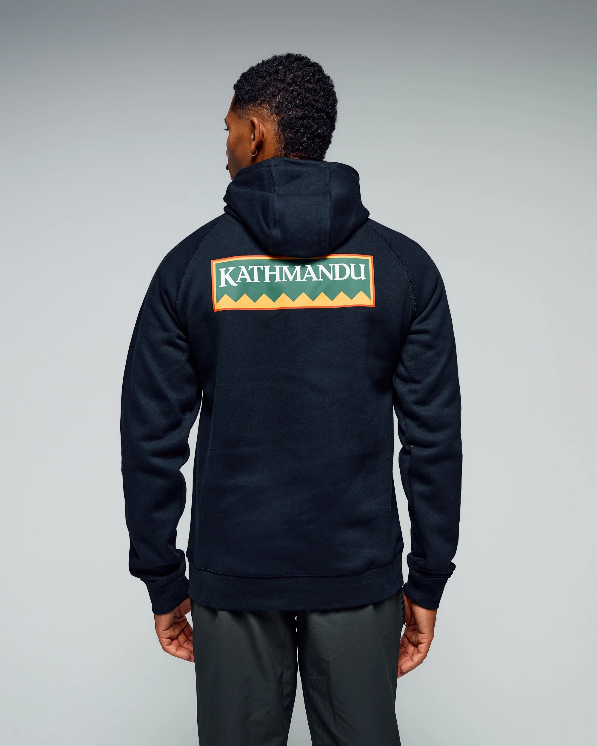 Men's Kathmandu Heritage Logo Slouchy Hoodie - Black - Image 3
