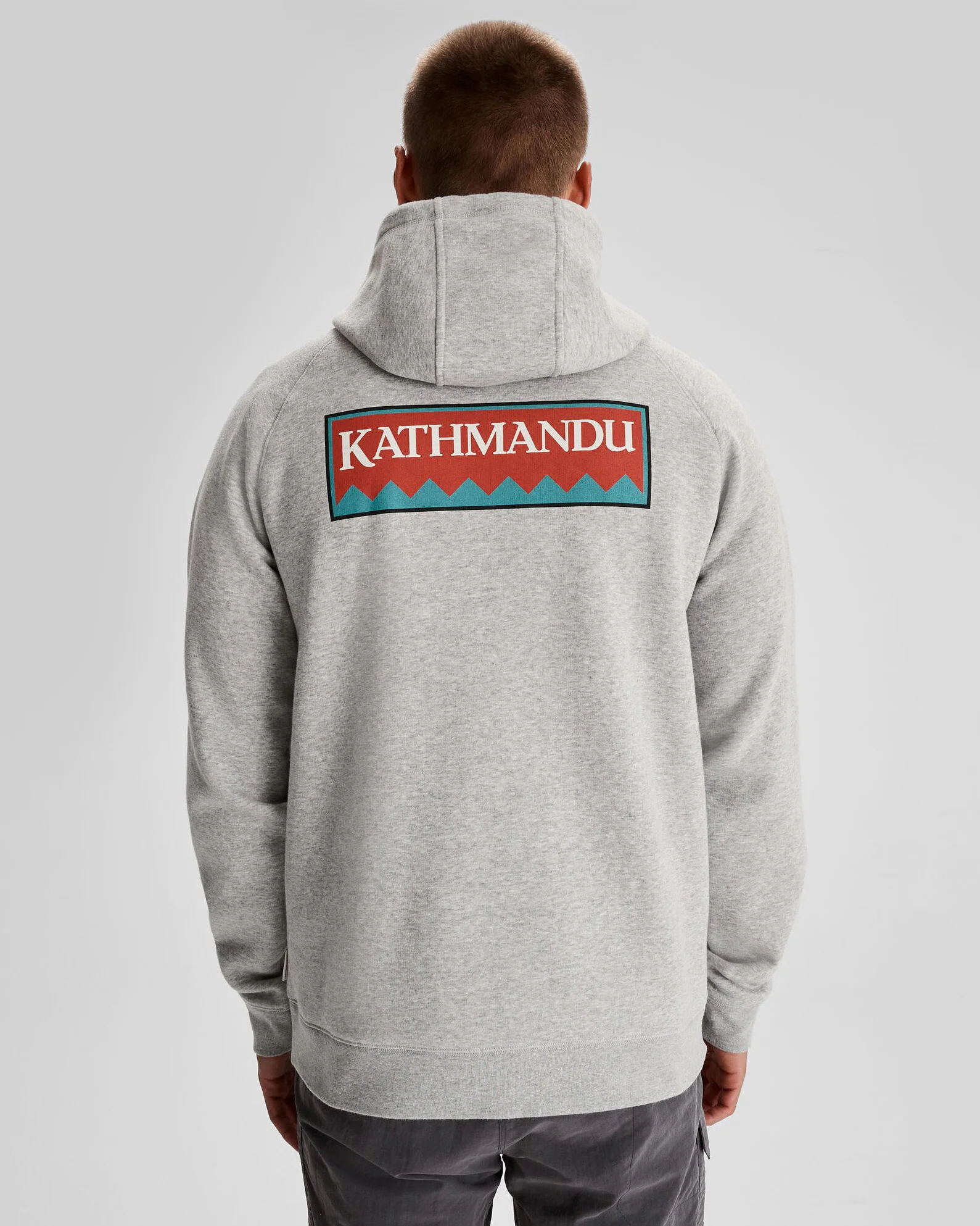 Men's Kathmandu Heritage Logo Slouchy Hoodie - Light Grey Marle - Image 3