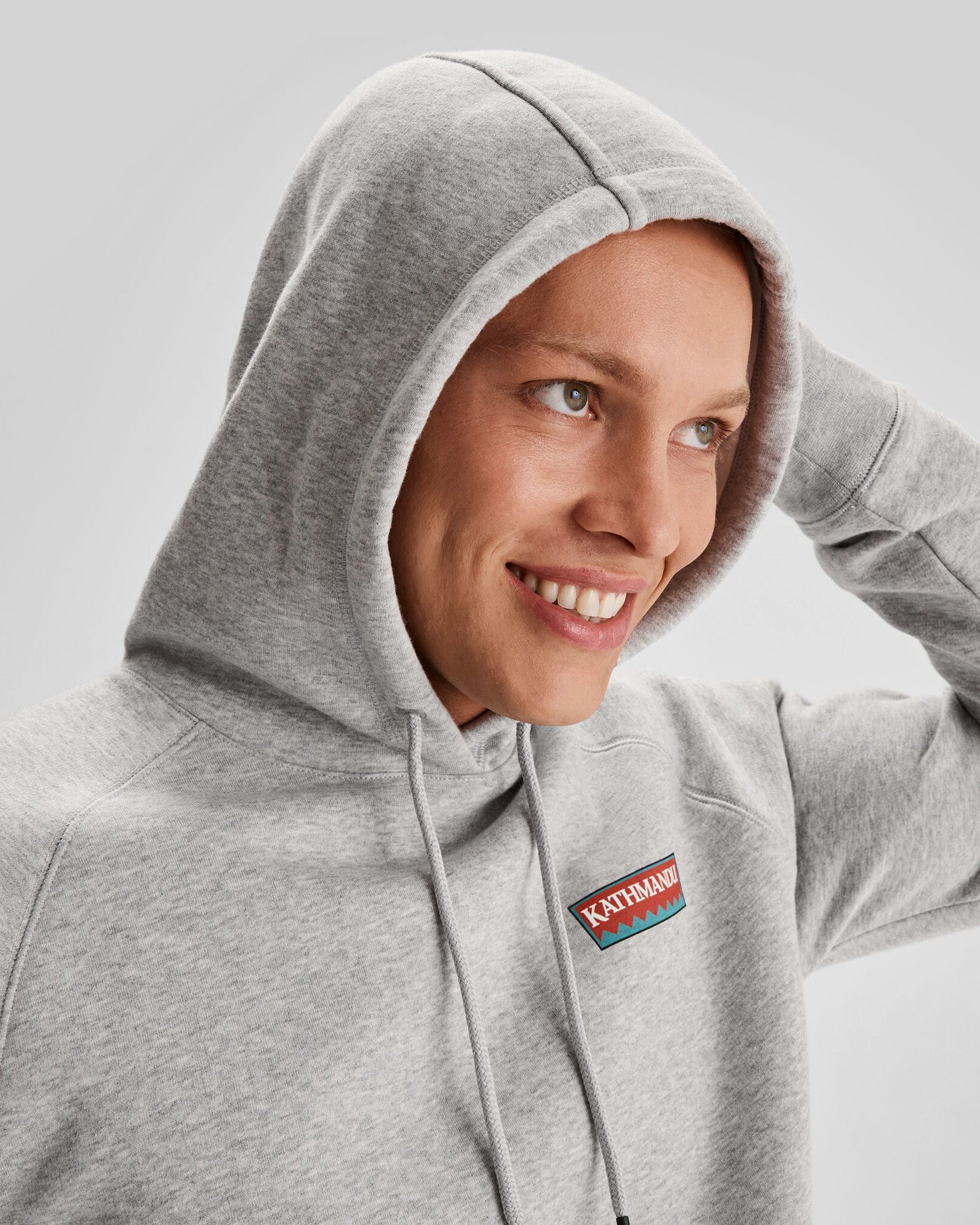 Men's Kathmandu Heritage Logo Slouchy Hoodie - Light Grey Marle - Image 4