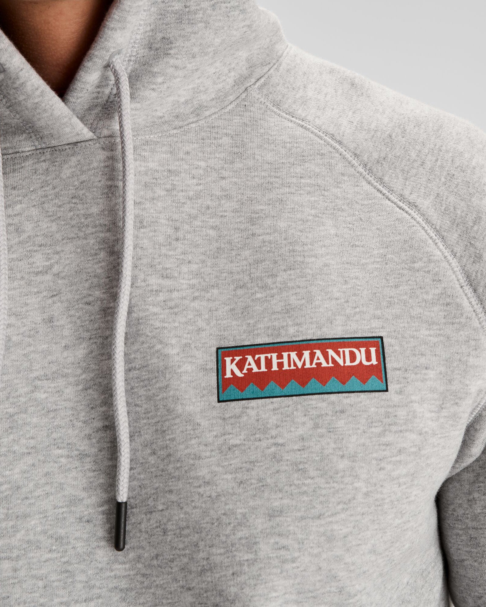 Men's Kathmandu Heritage Logo Slouchy Hoodie - Light Grey Marle - Image 5