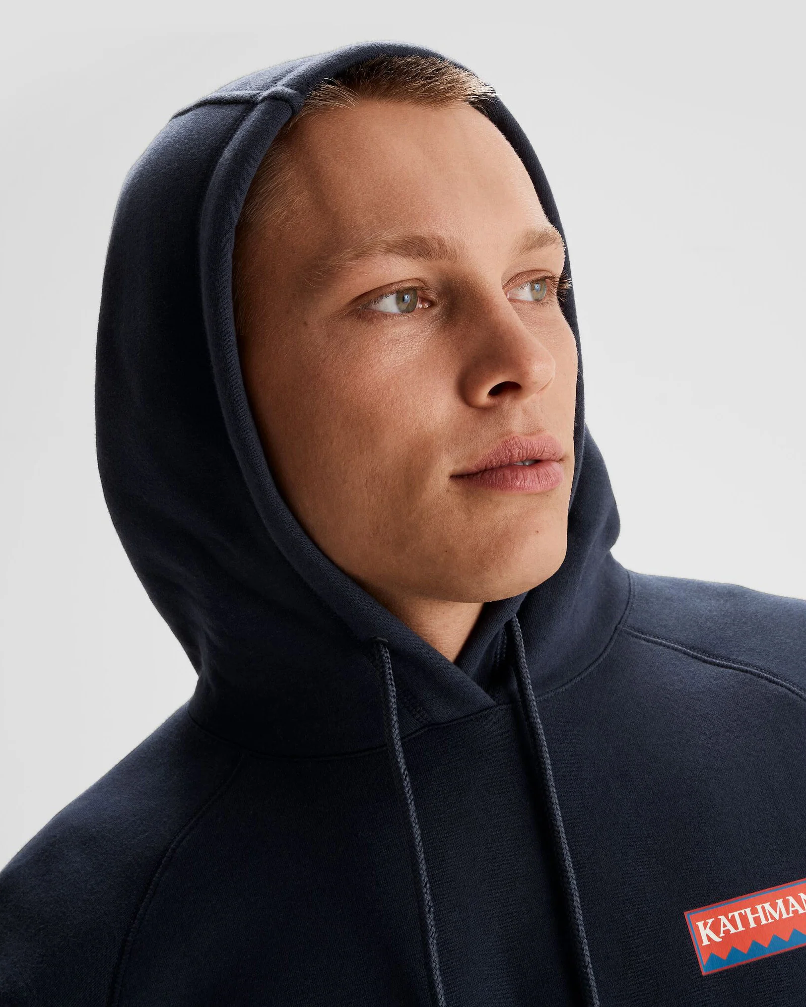 Men's Kathmandu Heritage Logo Slouchy Hoodie - Pure Navy - Image 4