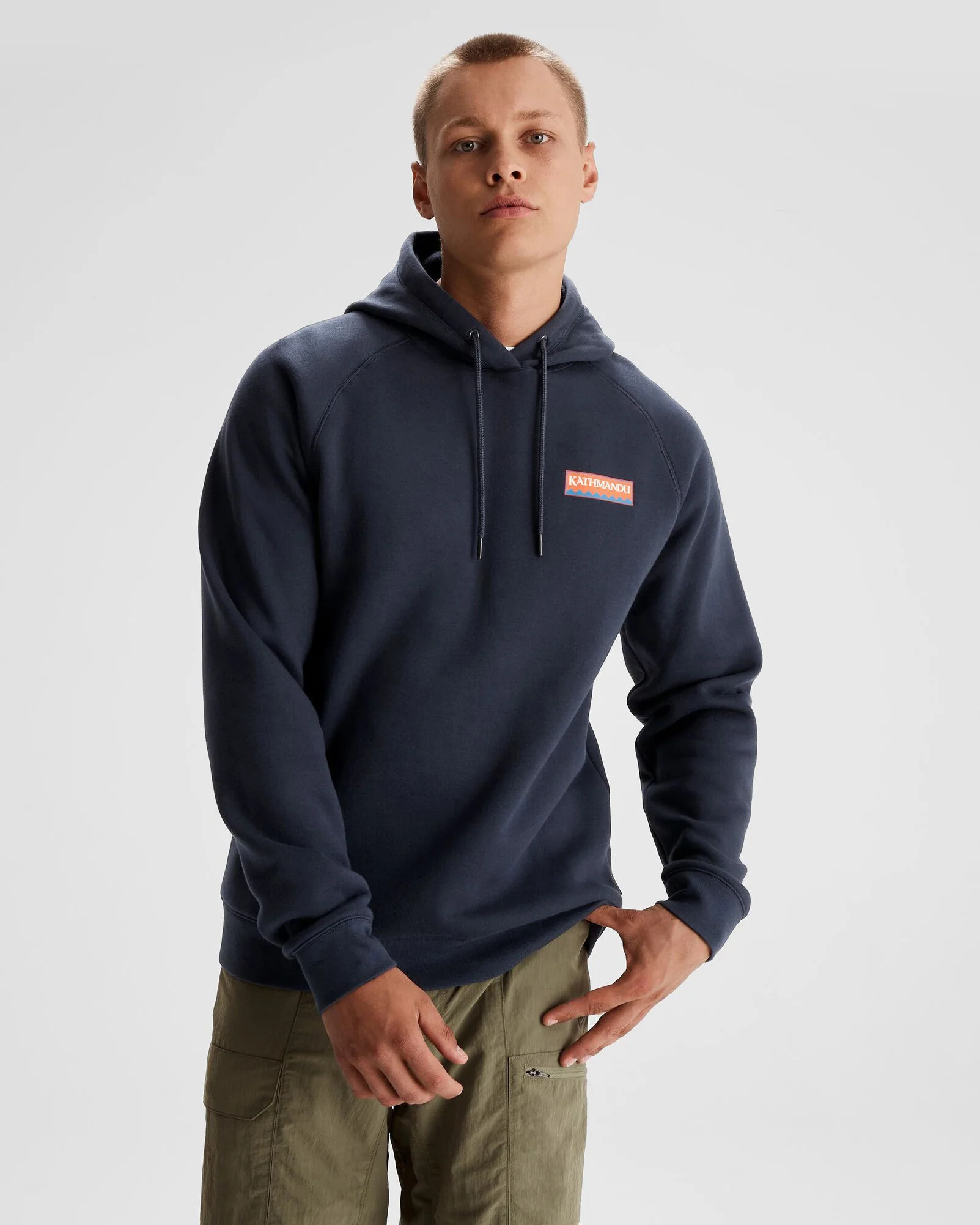 Men's Kathmandu Heritage Logo Slouchy Hoodie - Pure Navy - Image 6