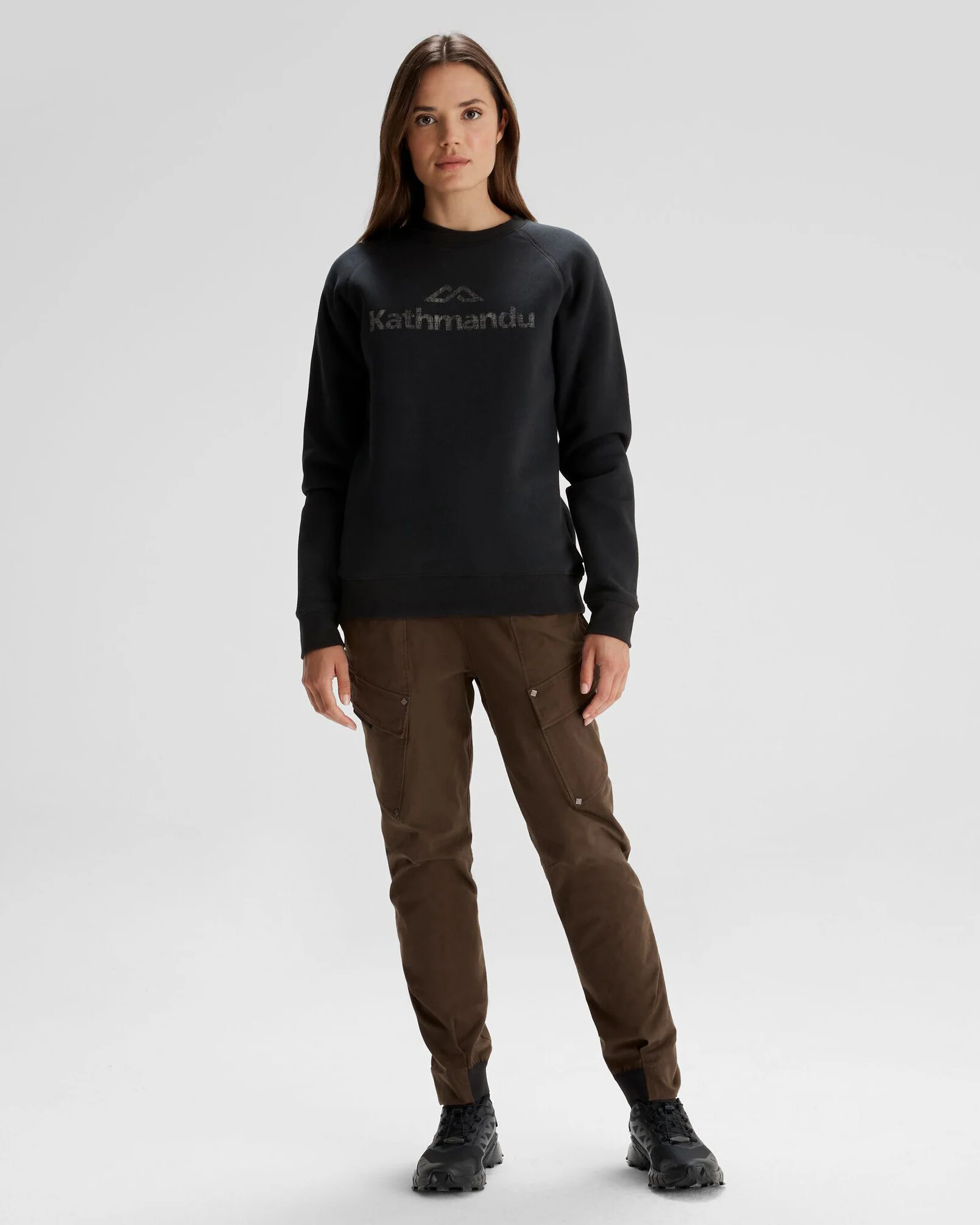 Women's Kathmandu Logo Crew Sweater - Black - Image 2