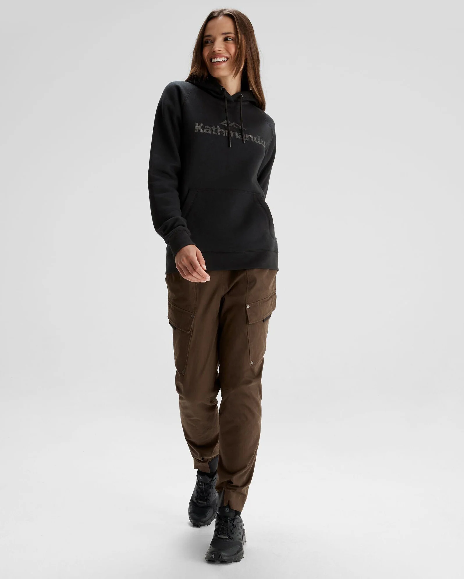 Women's Kathmandu Logo Hoodie - Black - Image 2