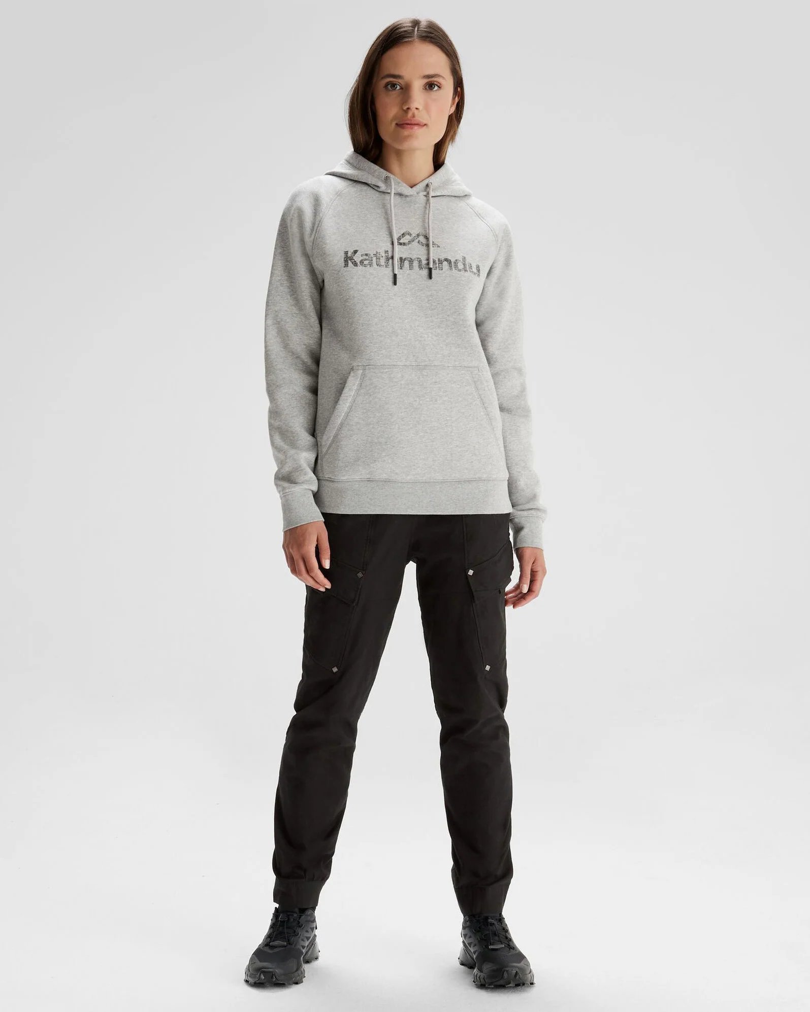 Women's Kathmandu Logo Hoodie - Light Grey Marle - Image 2