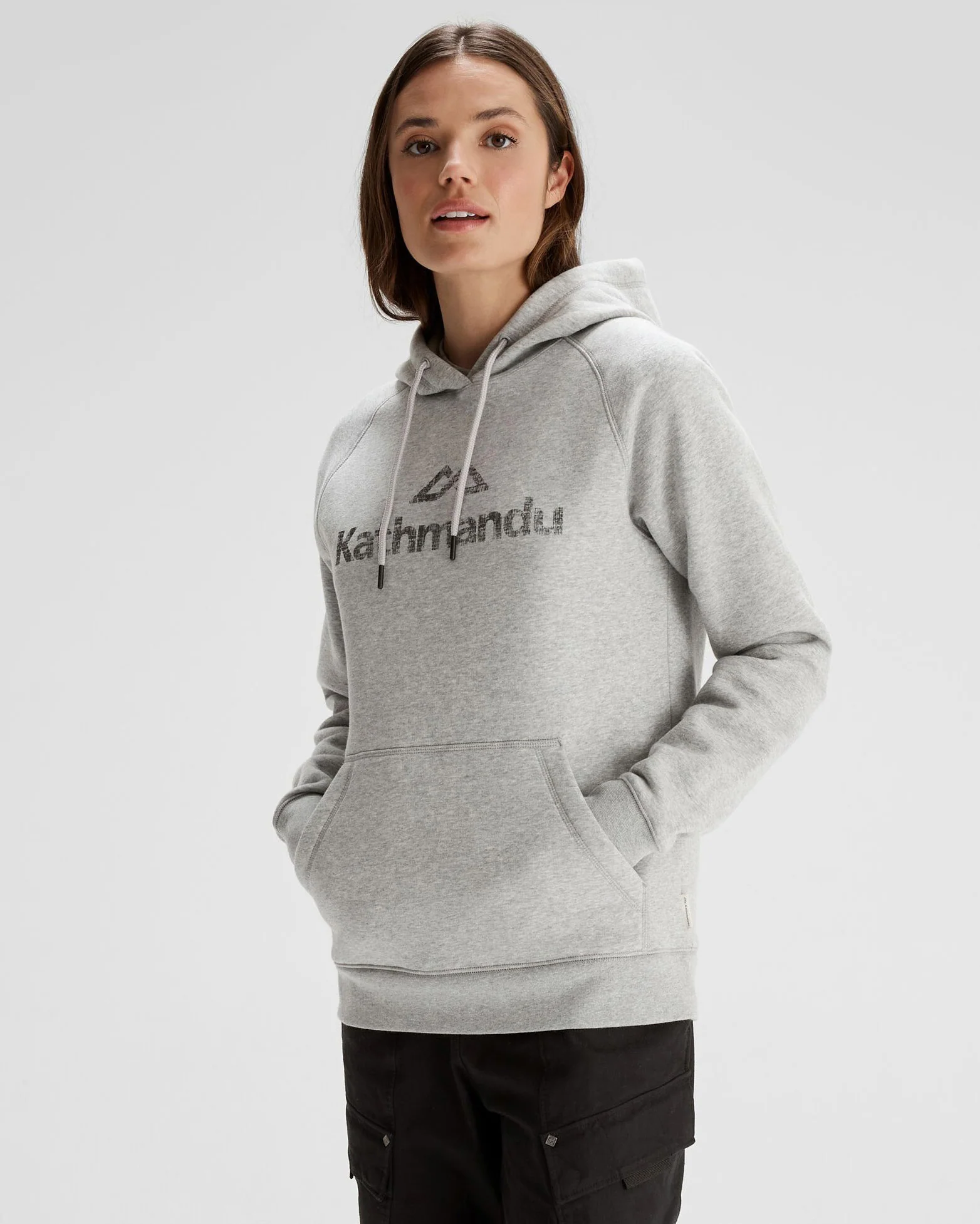 Women's Kathmandu Logo Hoodie - Light Grey Marle - Image 5