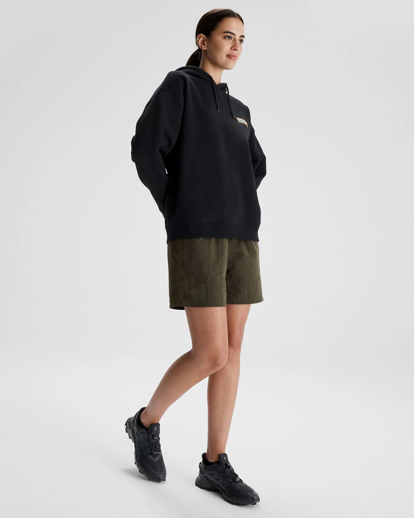 Women's Kathmandu Heritage Logo Slouchy Hoodie - Black - Image 2