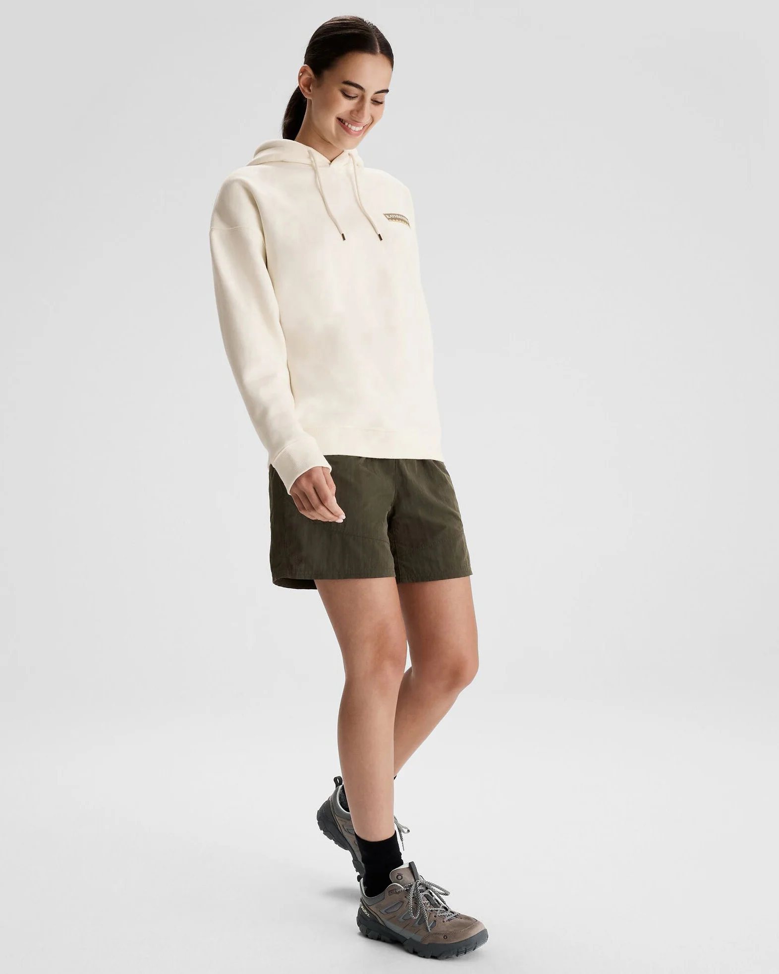 Women's Kathmandu Heritage Logo Slouchy Hoodie - Bone - Image 2