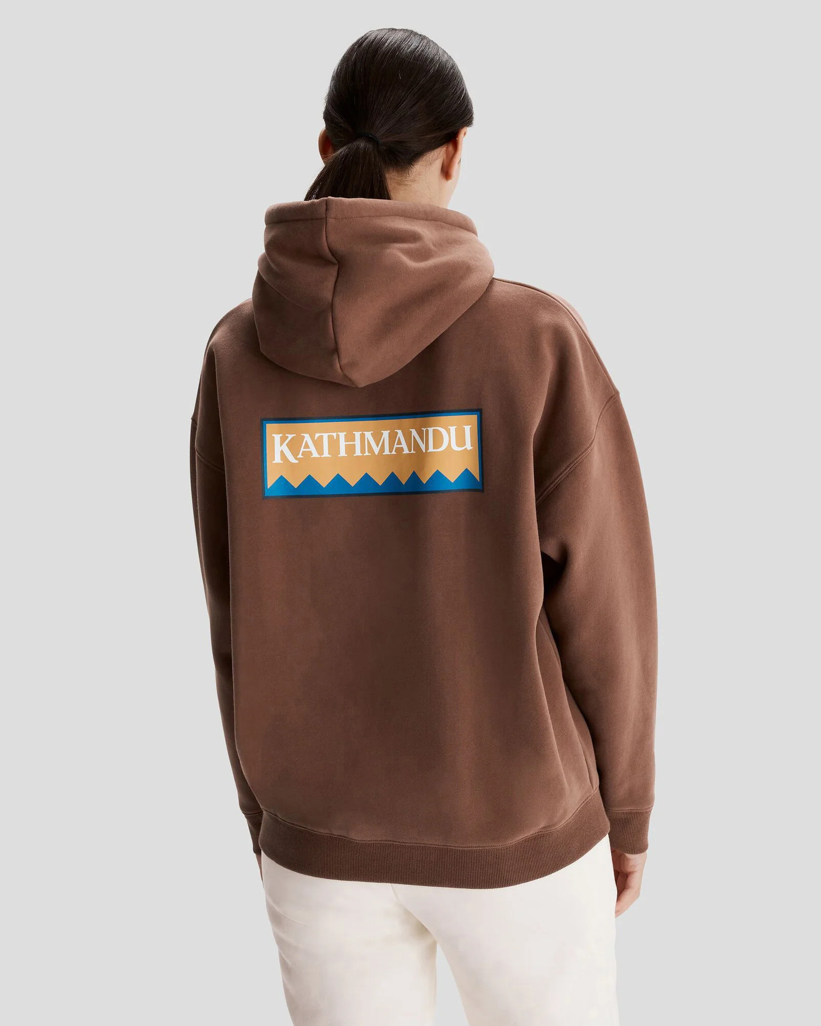 Women's Kathmandu Heritage Logo Slouchy Hoodie - Brown - Image 3